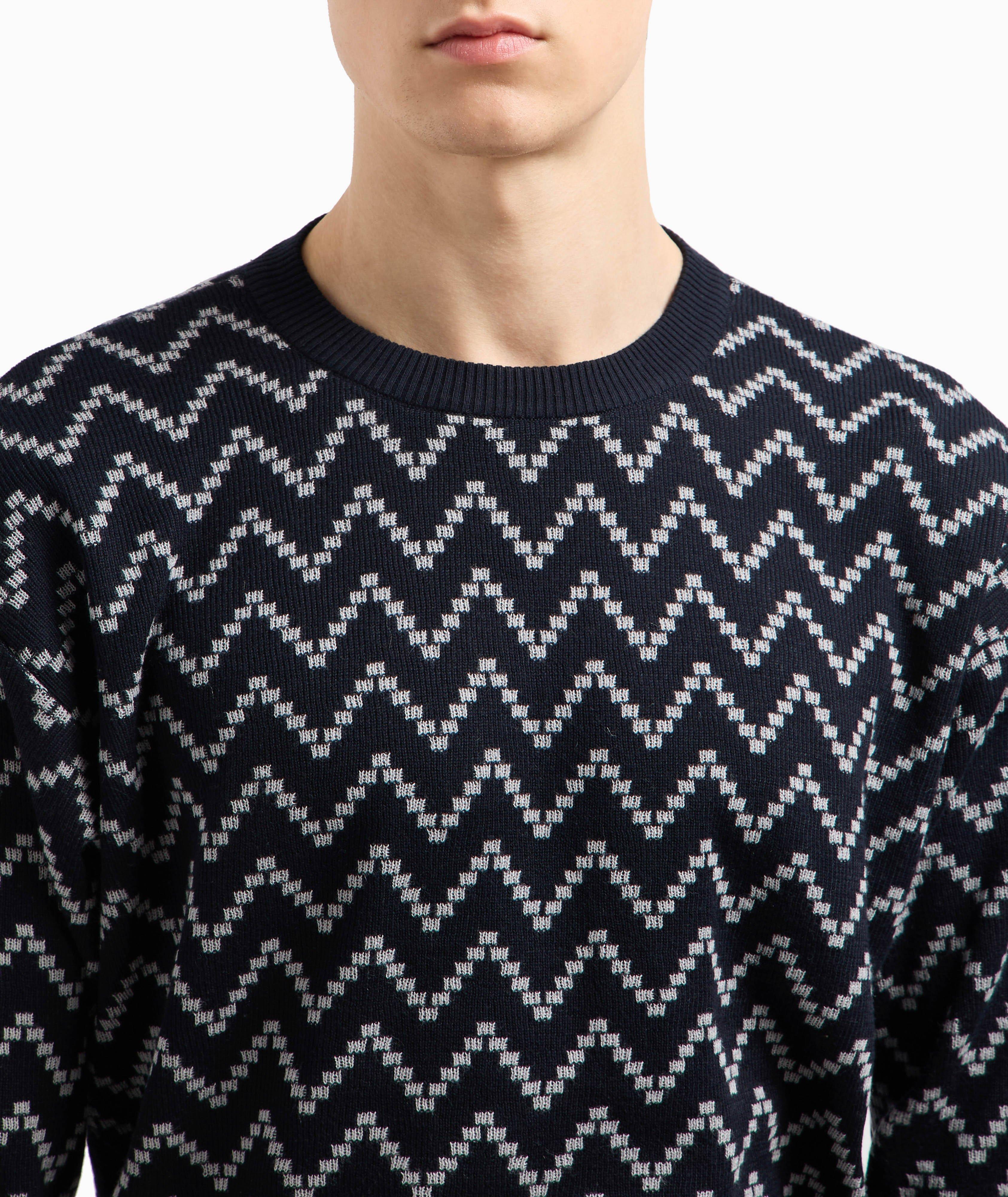 Chevron Jacquard Cotton-Cashmere Sweater image 2