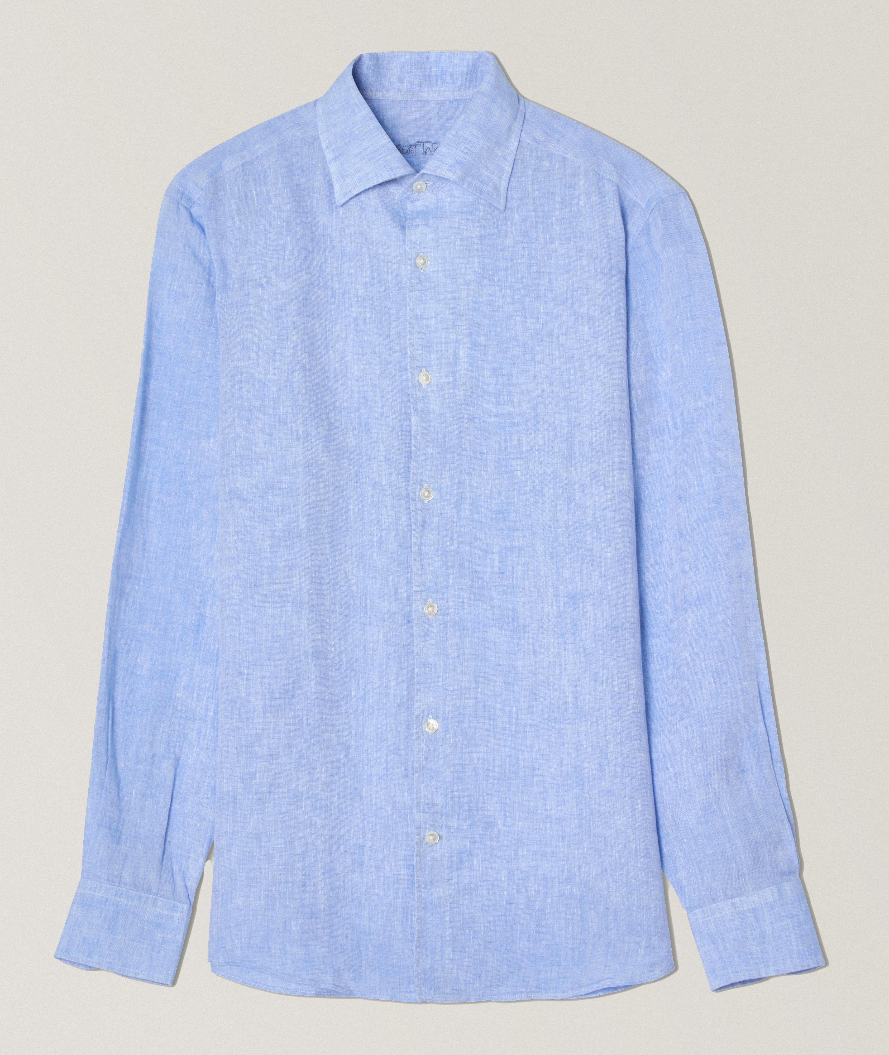 SOLID LINEN BLUE MORGAN SPORTSHIRT image 0