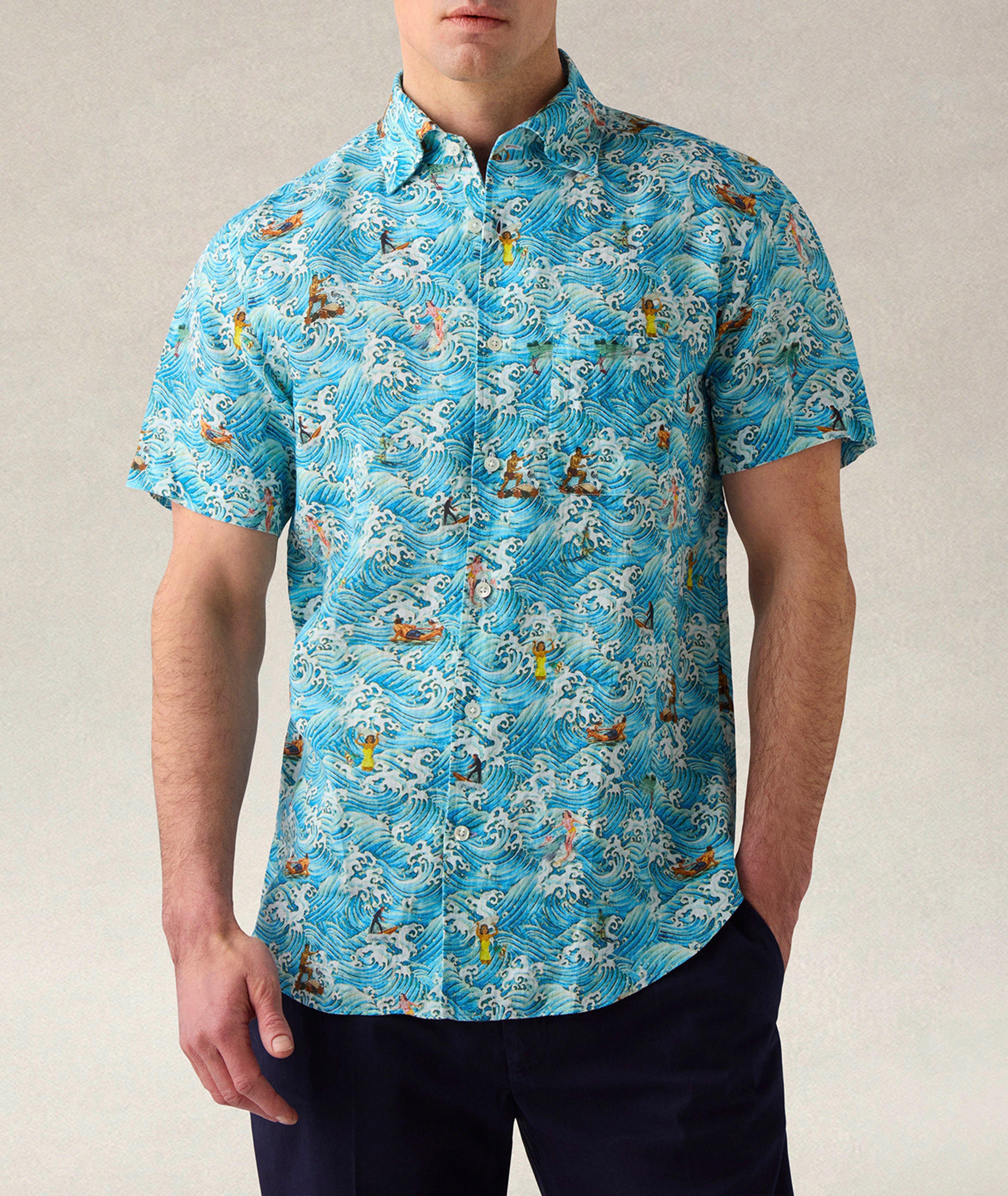 Chemise Morgan en lin à motif de vagues image 1