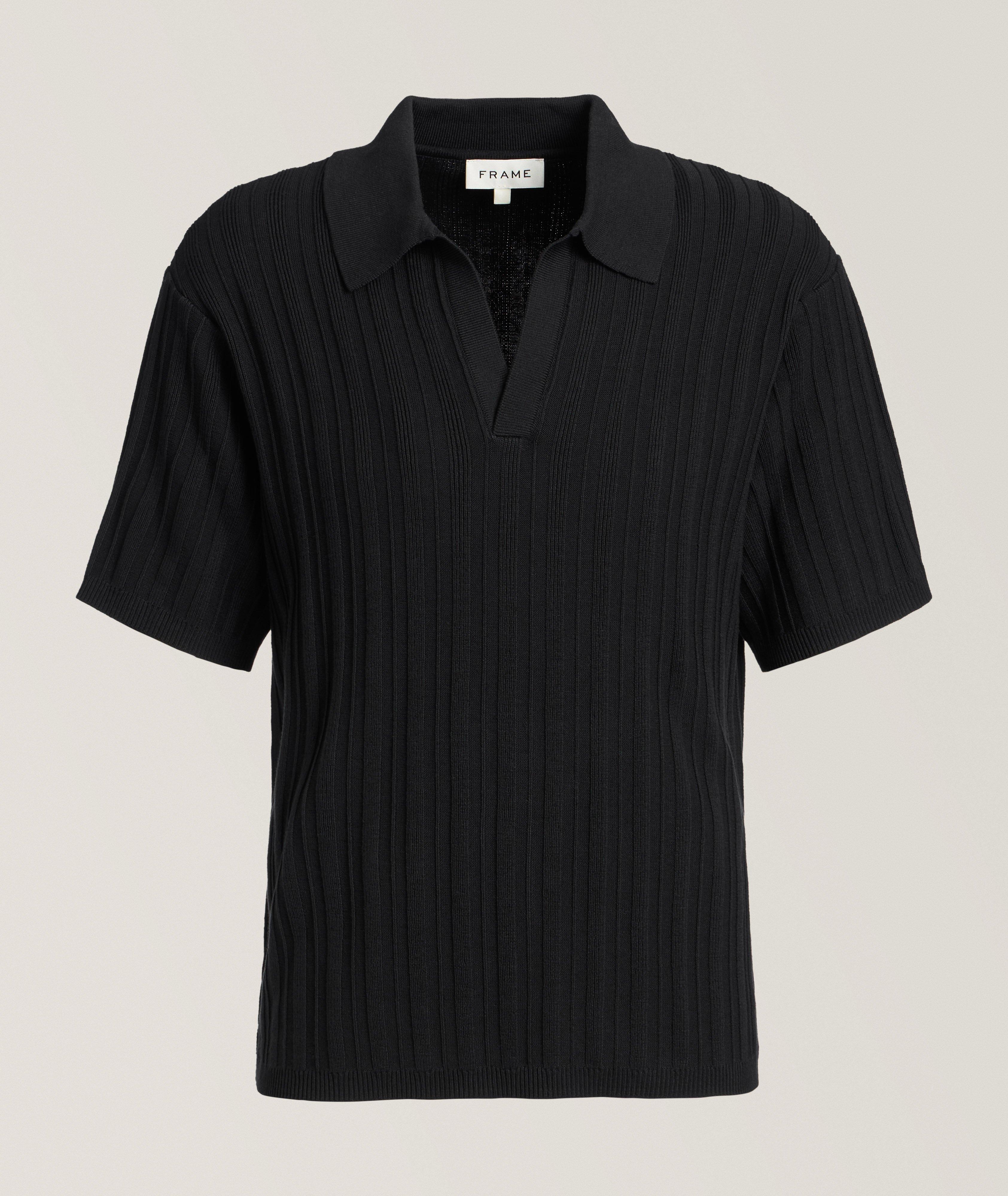 Frame Ribbed Johnny Collar Polo