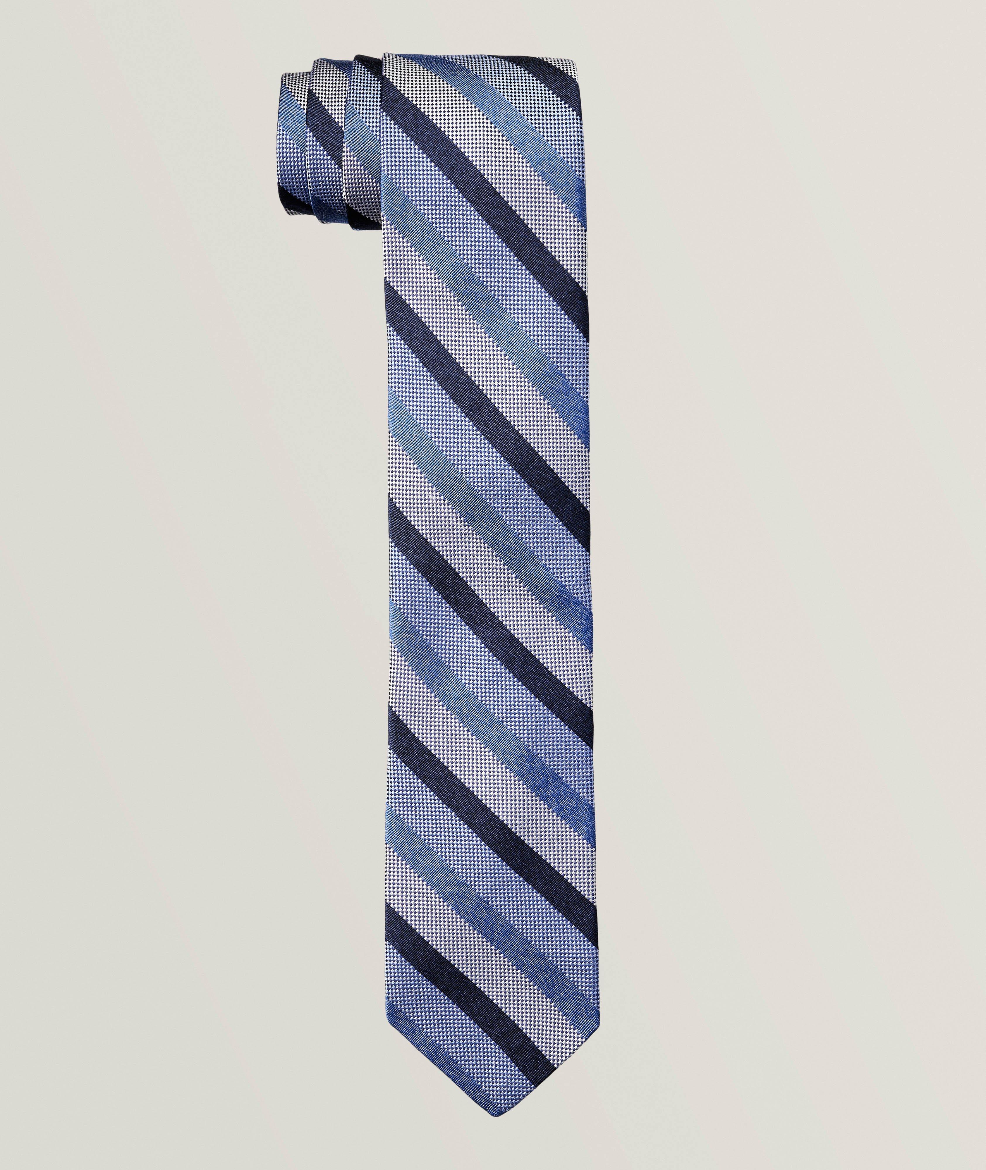 Jacquard Mélange Stripe Silk Tie  image 0