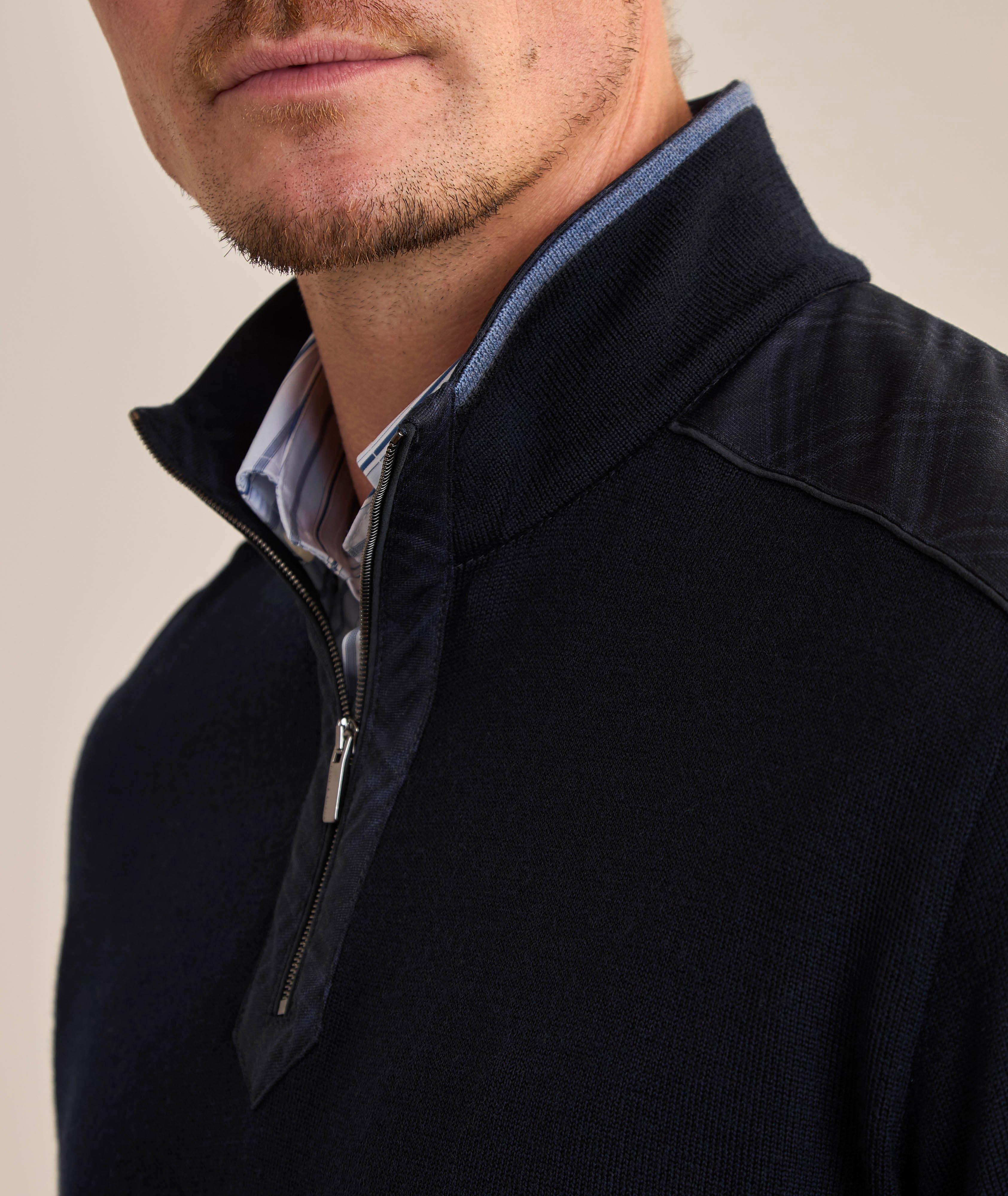 Tipped Virgin Wool Quarter-Zip Sweater image 2