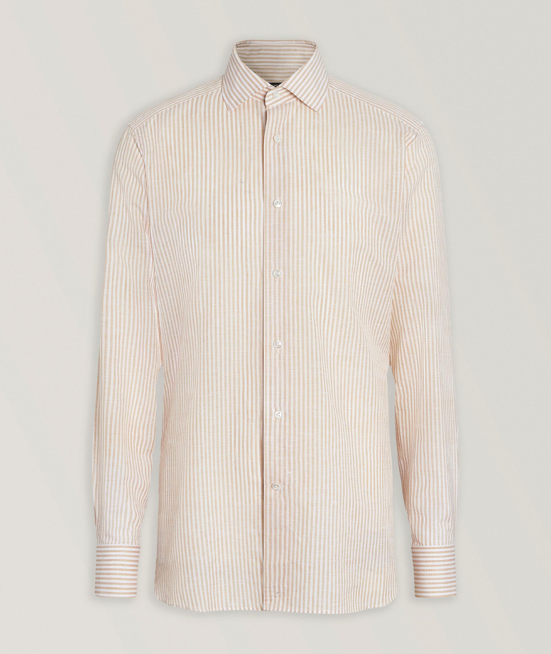 Chemise en mélange de coton Centoventimila à rayures image 0