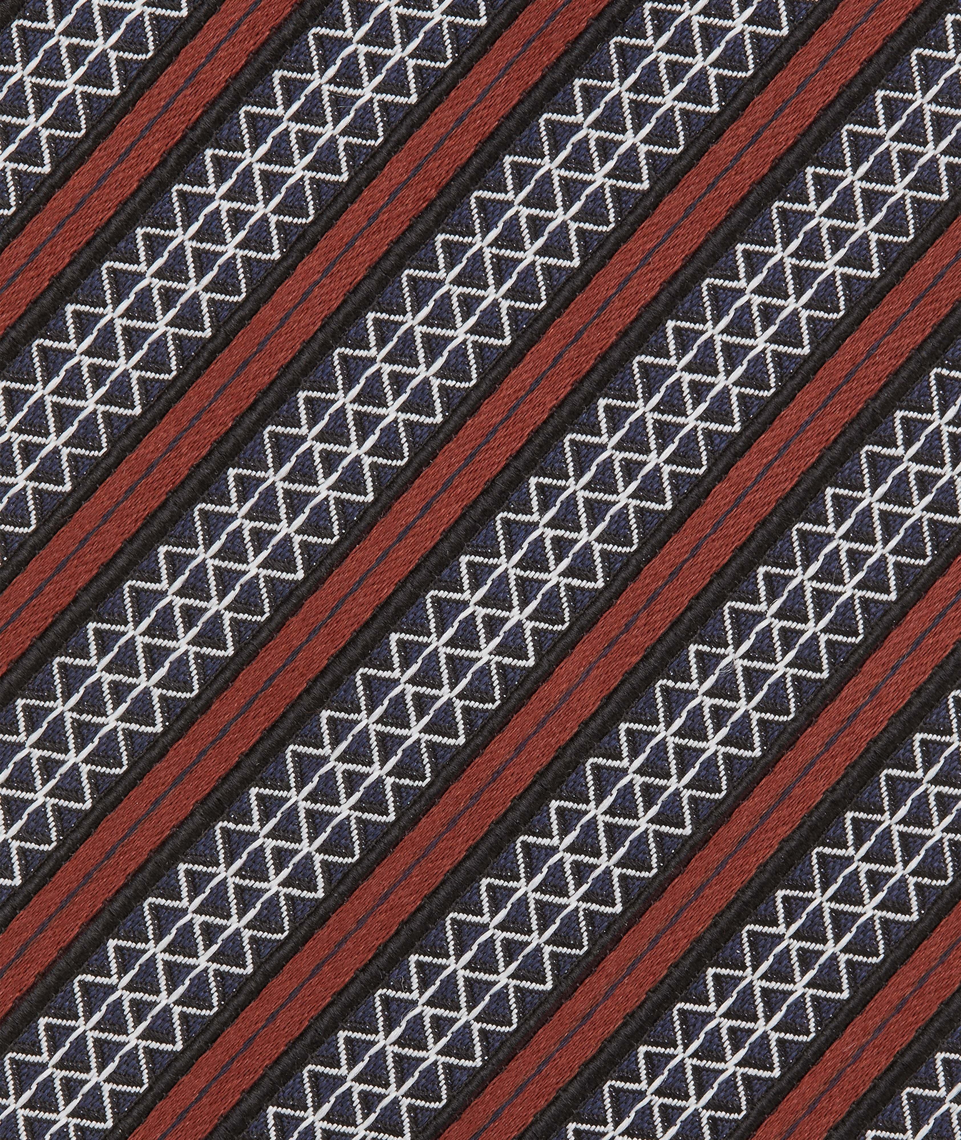 Diagonal Stripe Silk-Cotton Tie image 2