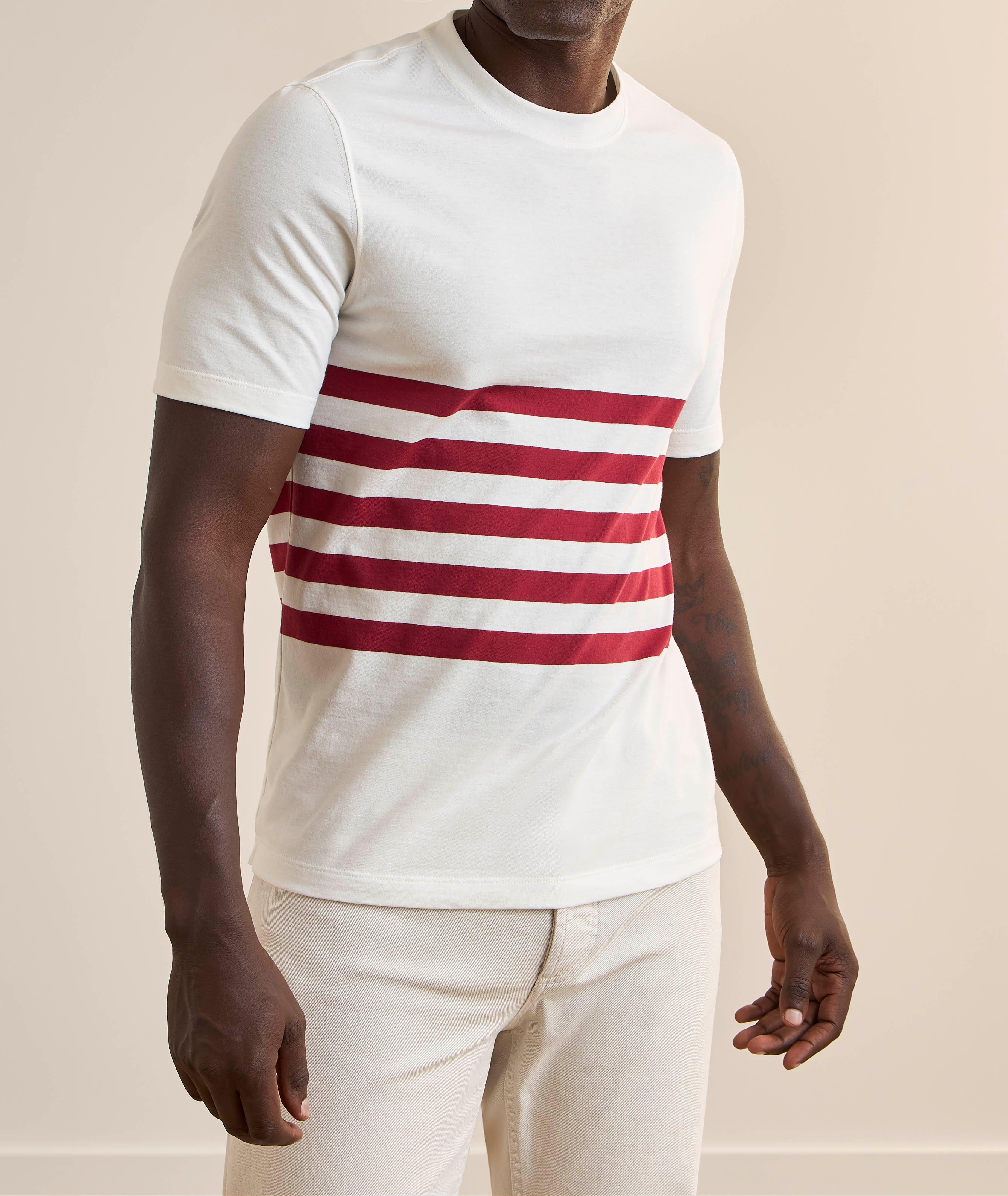 T-shirt en coton à rayures image 1