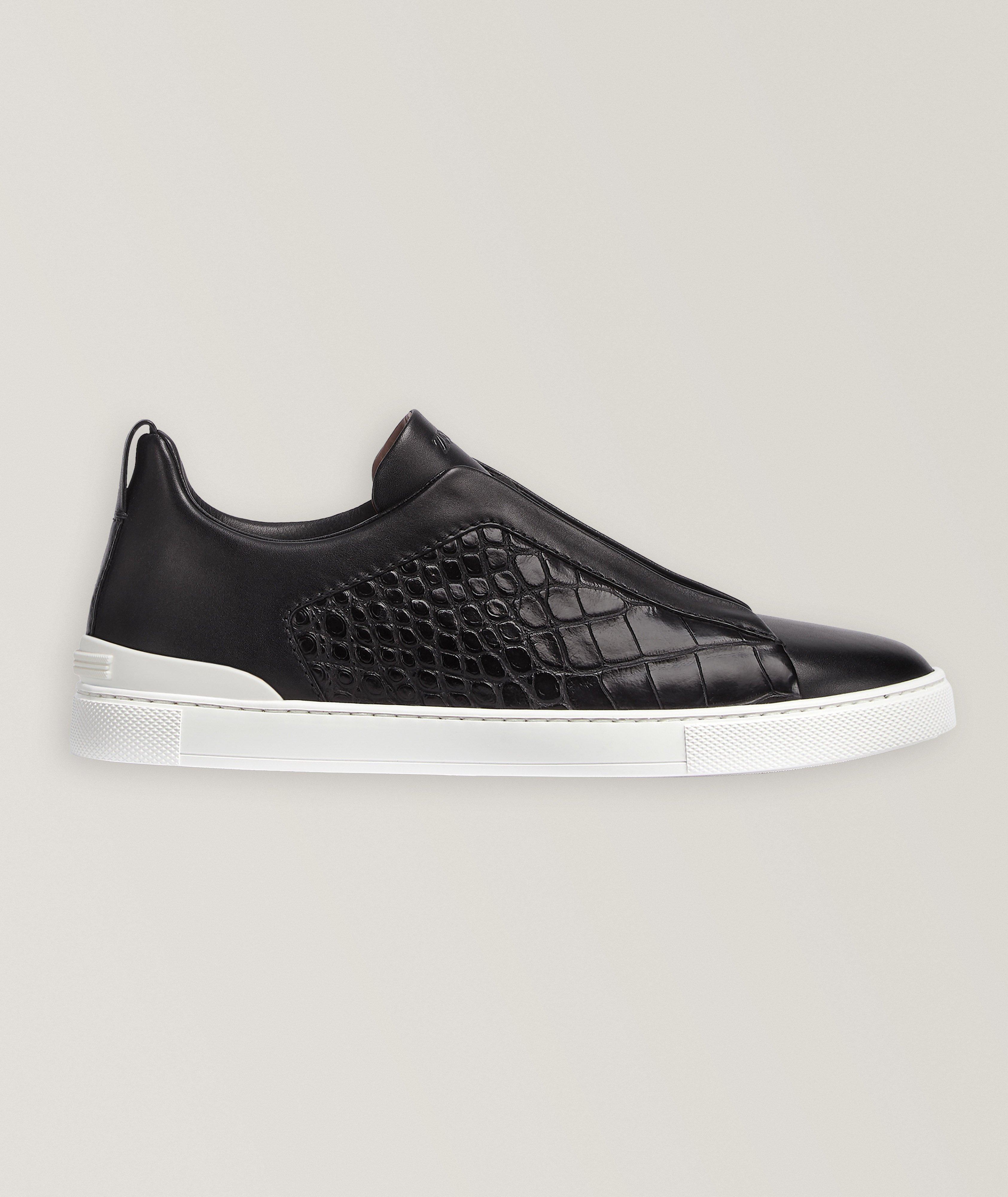 Triple Stitch Alligator & Calf Leather Sneakers image 3