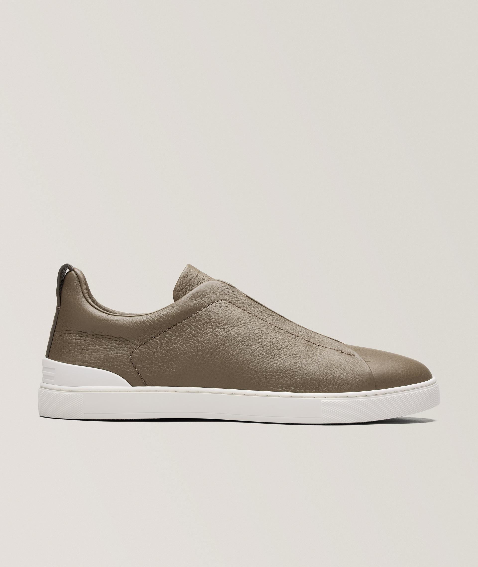 Deerskin Triple Stitch Leather Sneakers image 0
