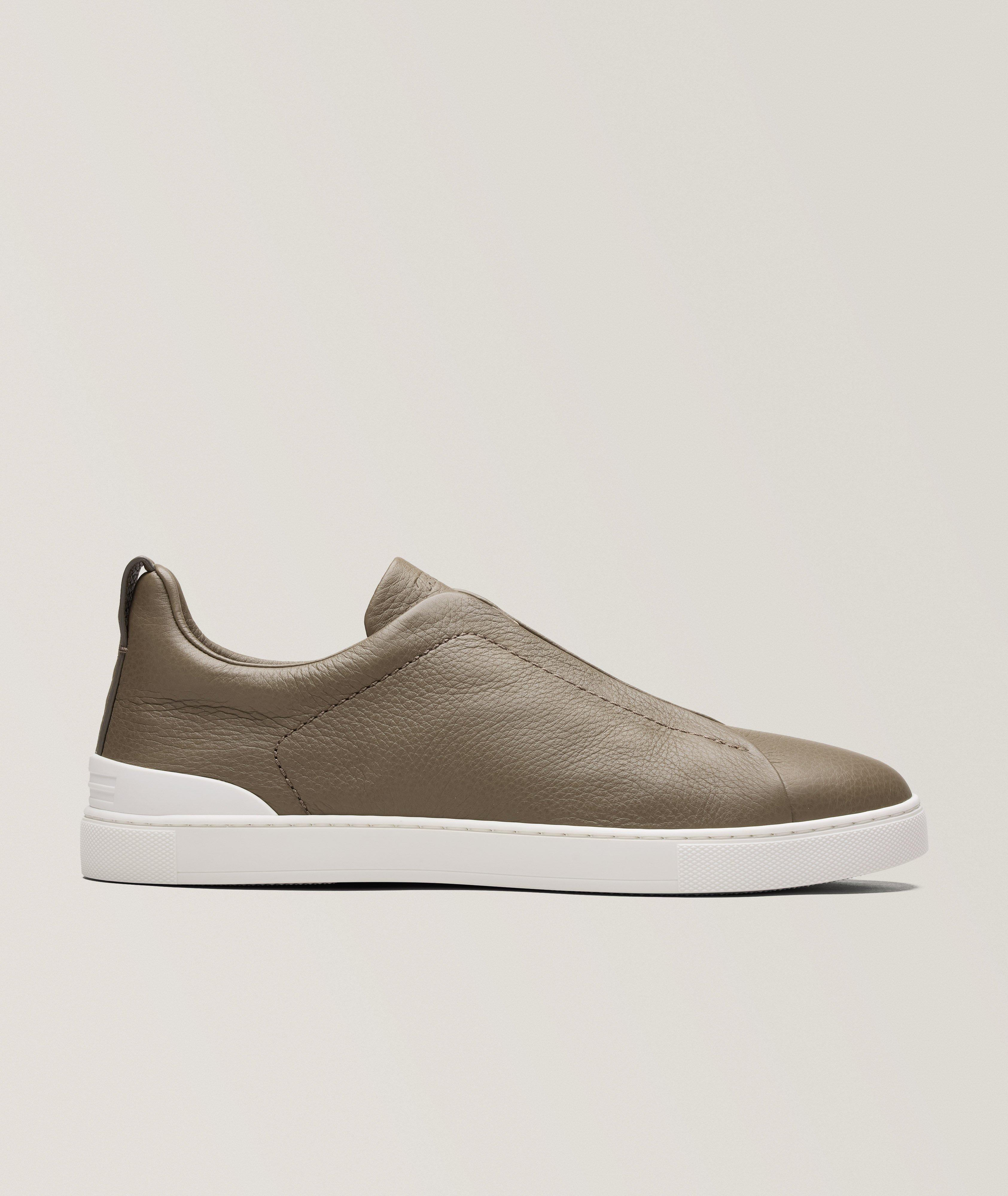 Deerskin Triple Stitch Leather Sneakers image 0