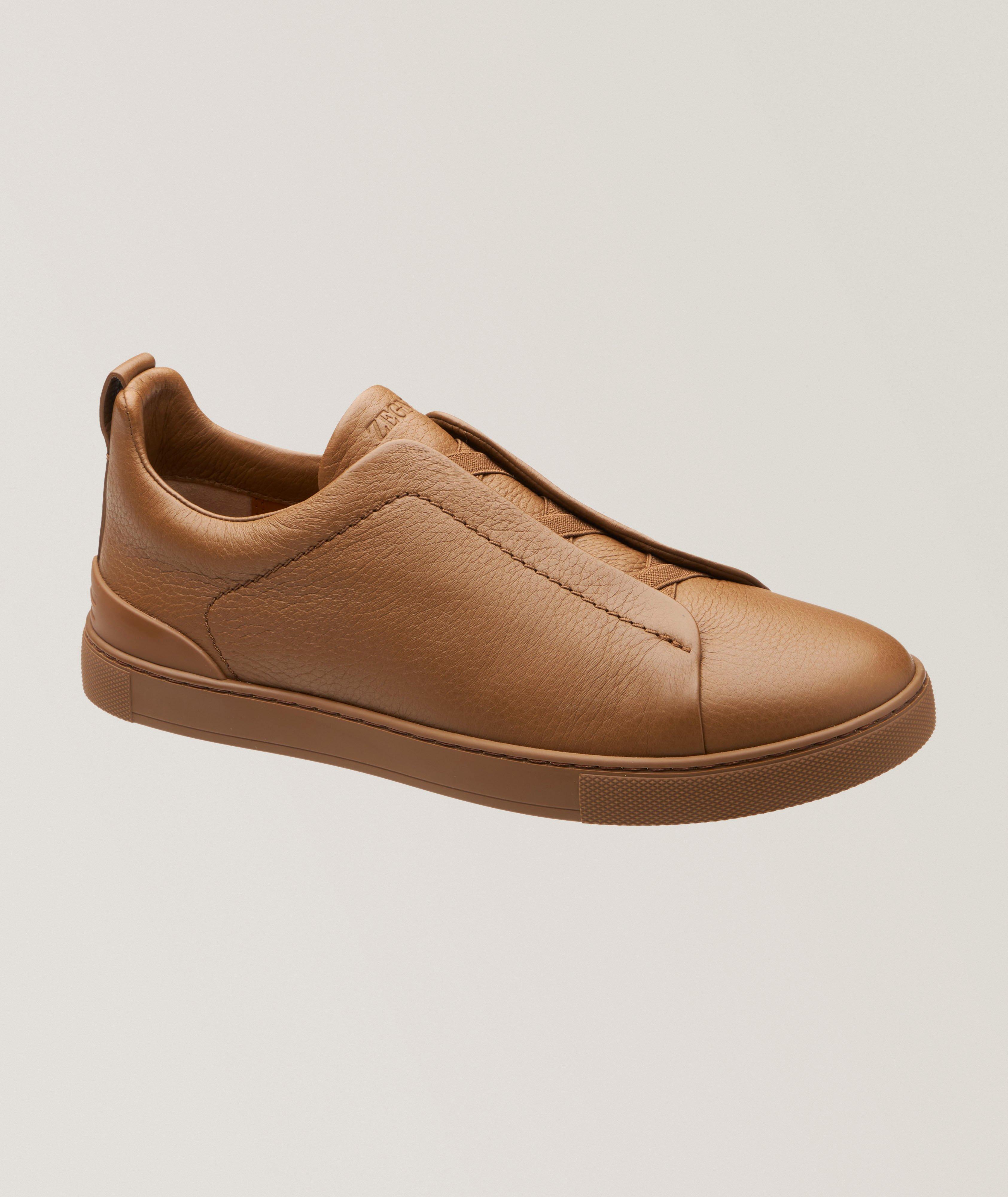 Deerskin Triple Stitch Leather Sneakers image 0