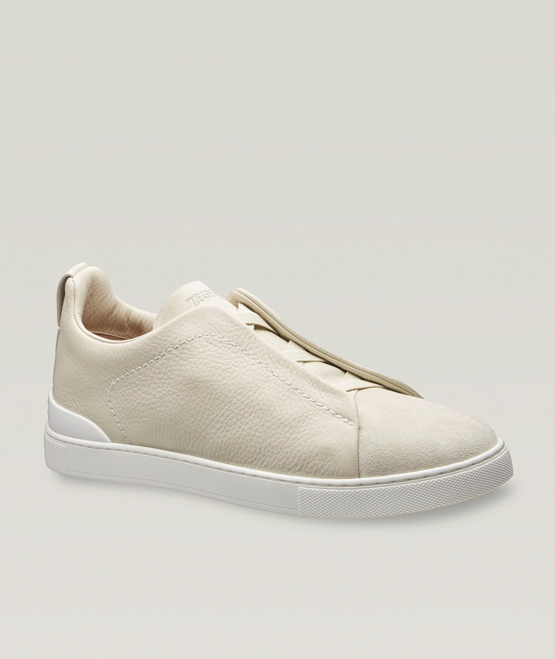 Triple Stitch Leather & Suede Sneakers image 0