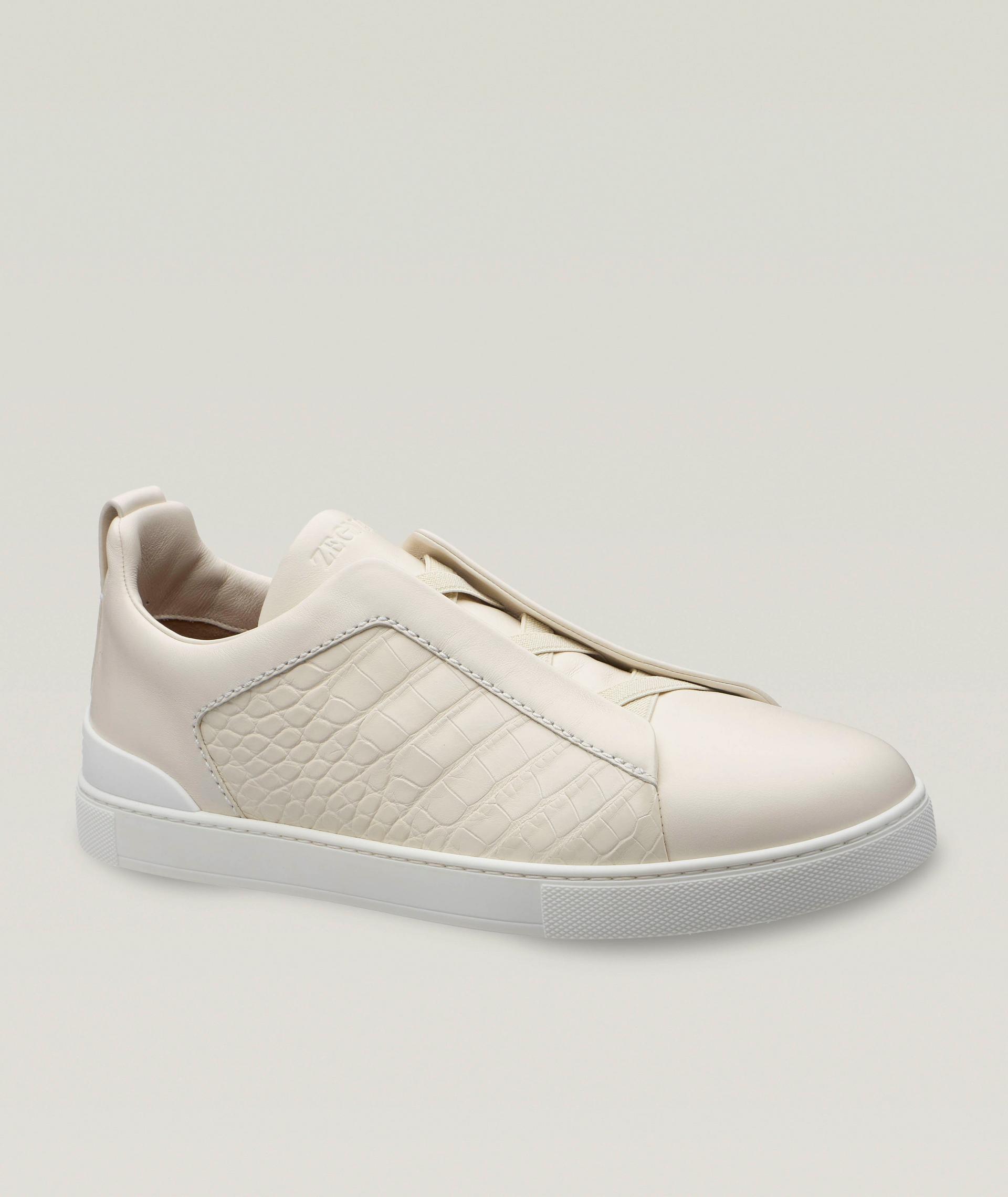 Triple Stitch Alligator Leather Sneakers image 0