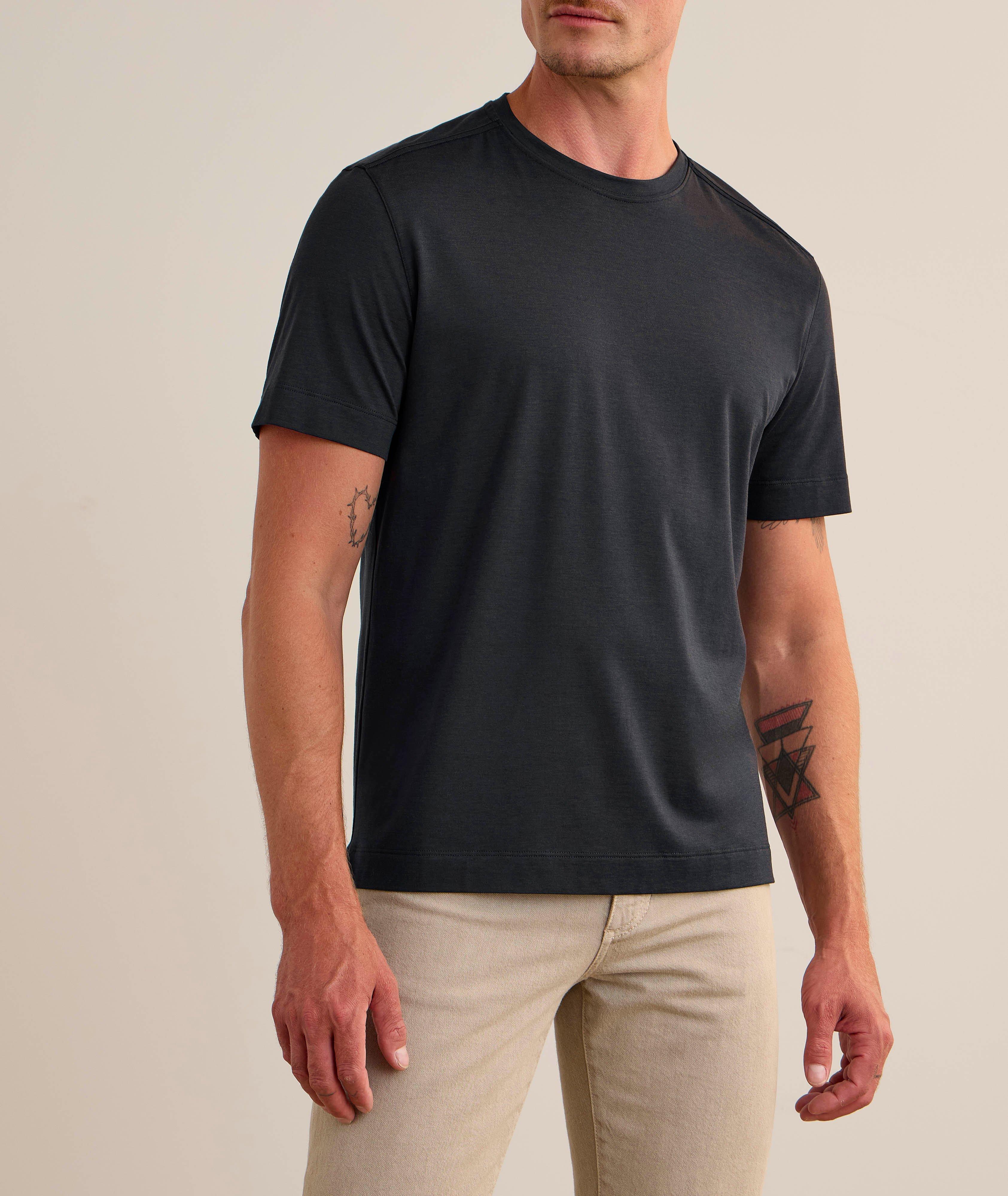 Silk-Cotton Crewneck T-Shirt image 1