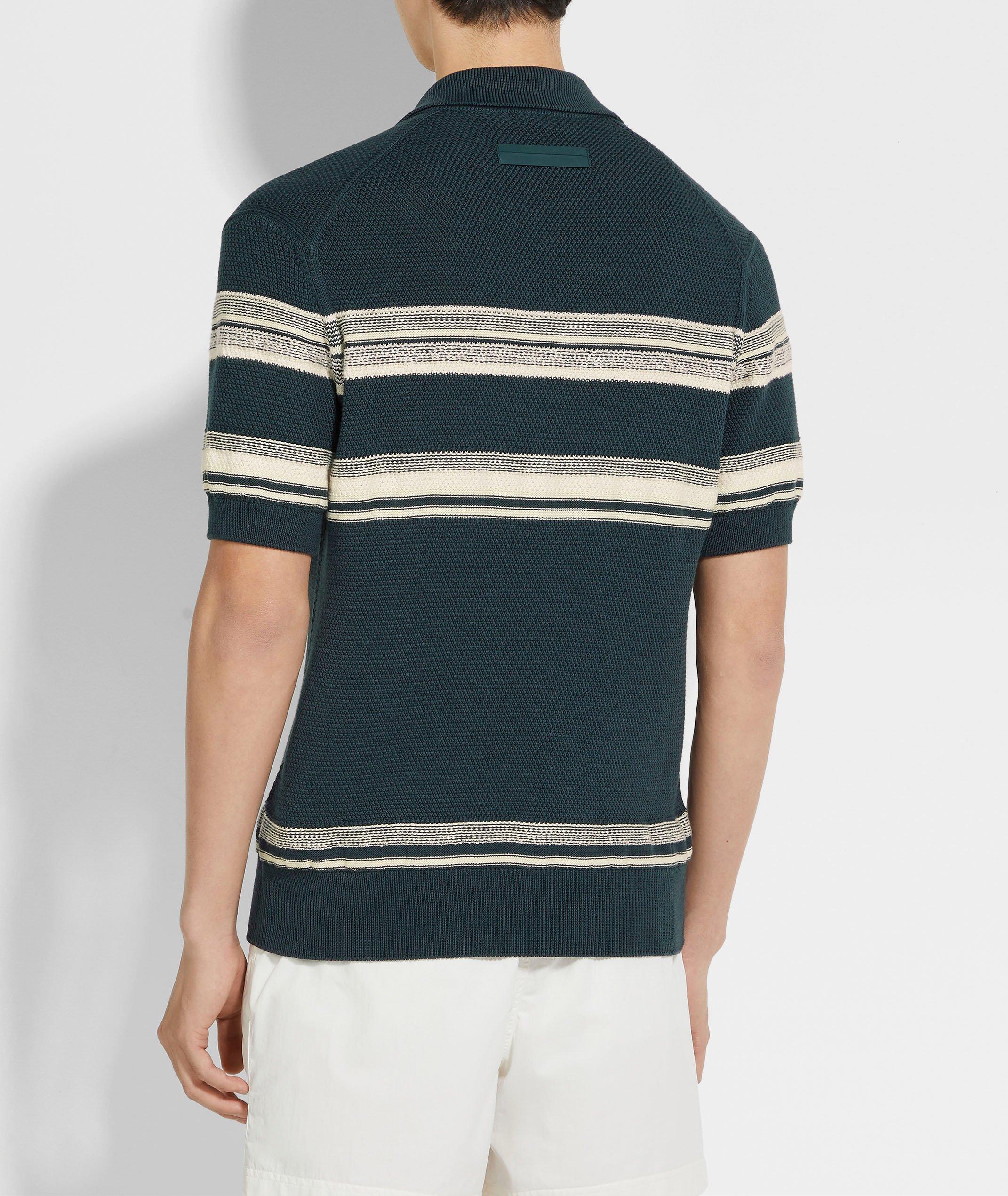 Stripe Cotton-Silk Blend Polo image 2