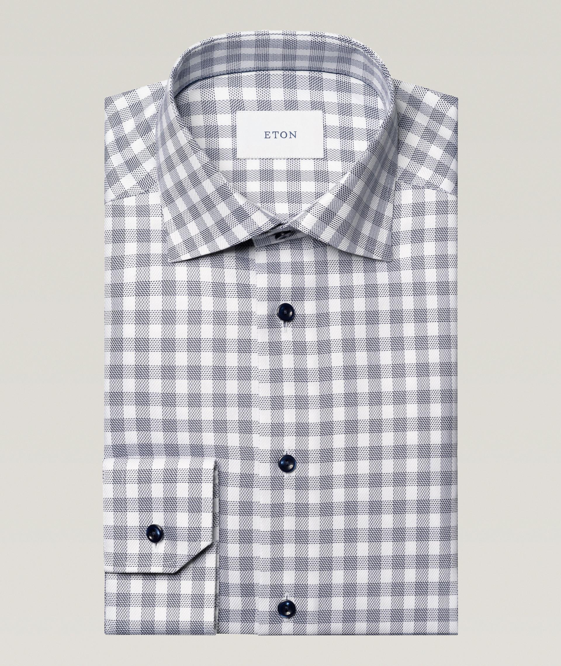 Chemise habillée en twill à motif quadrillé de coupe contemporaine image 0