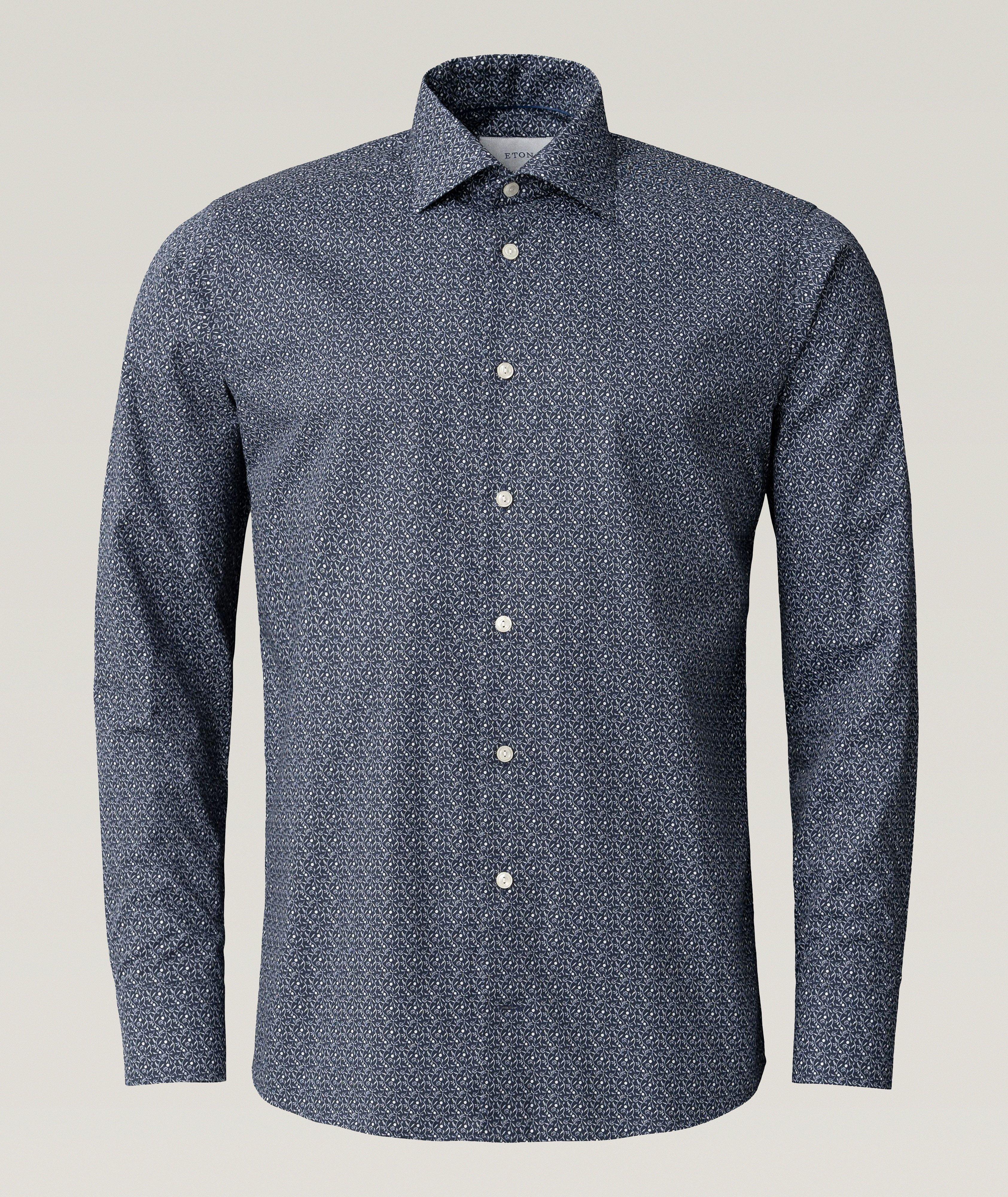 Contemporary-Fit Floral Twill Dress Shirt image 1