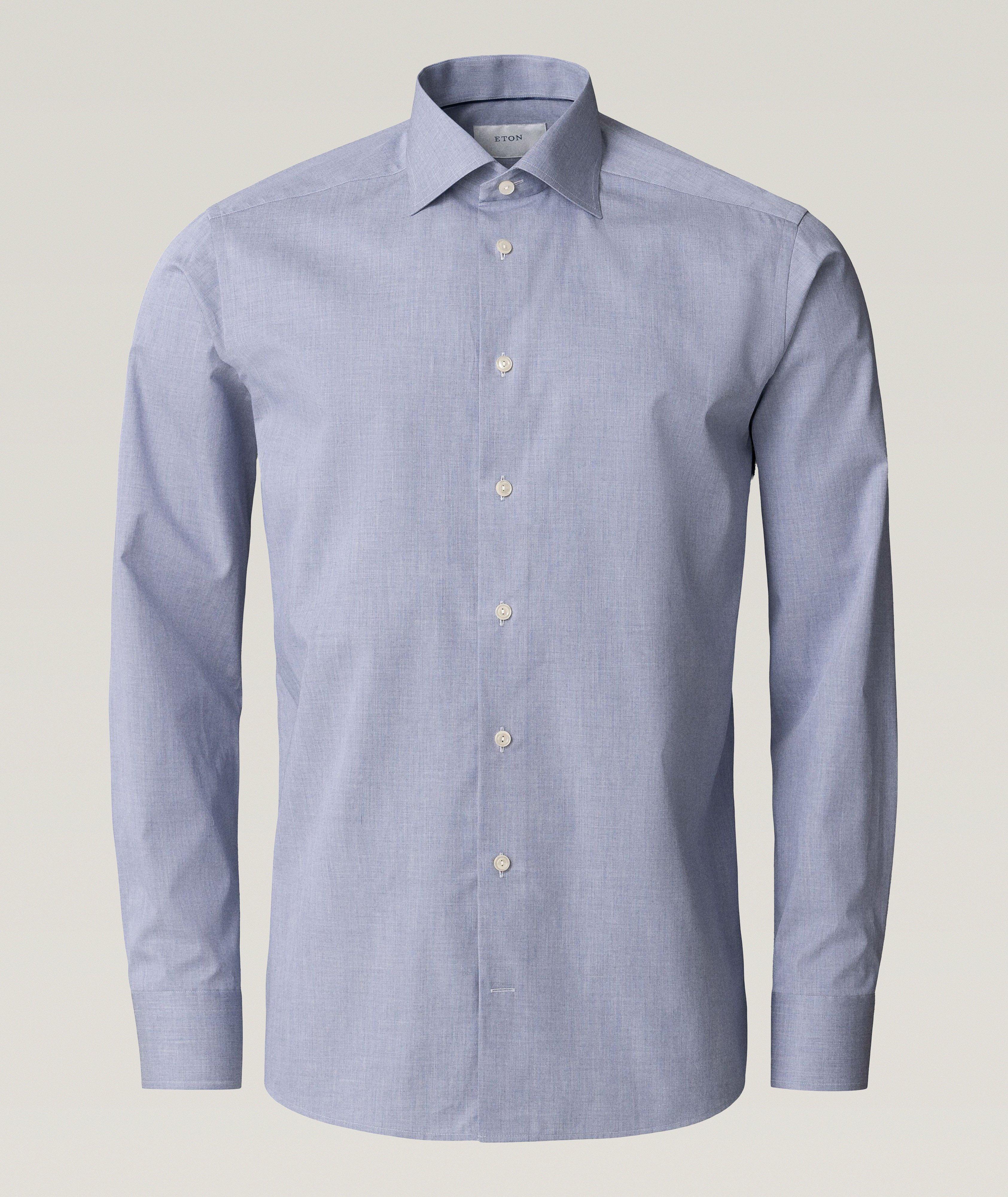 Slim-Fit Mélange Twill Dress Shirt image 1