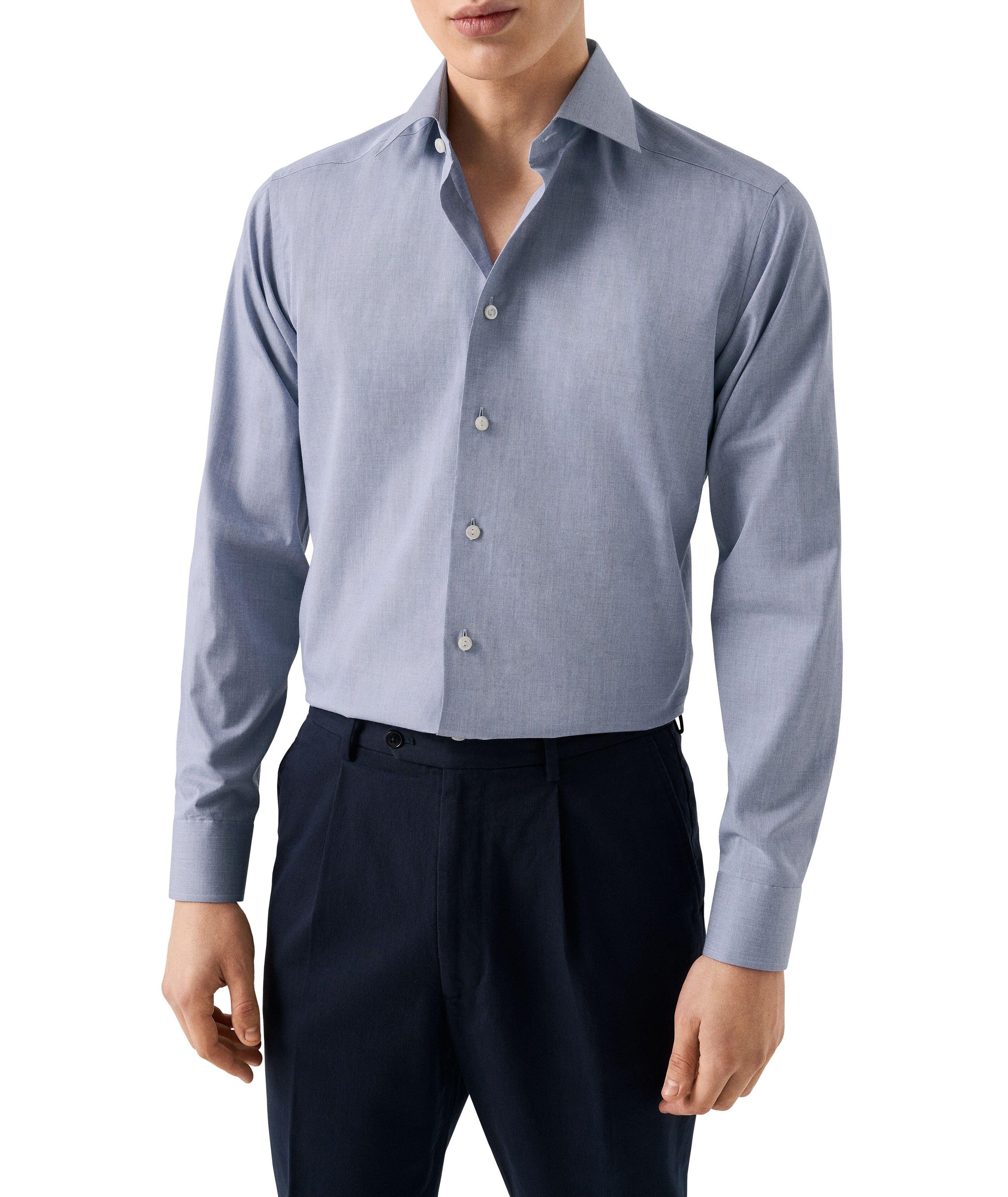 Slim-Fit Mélange Twill Dress Shirt image 2