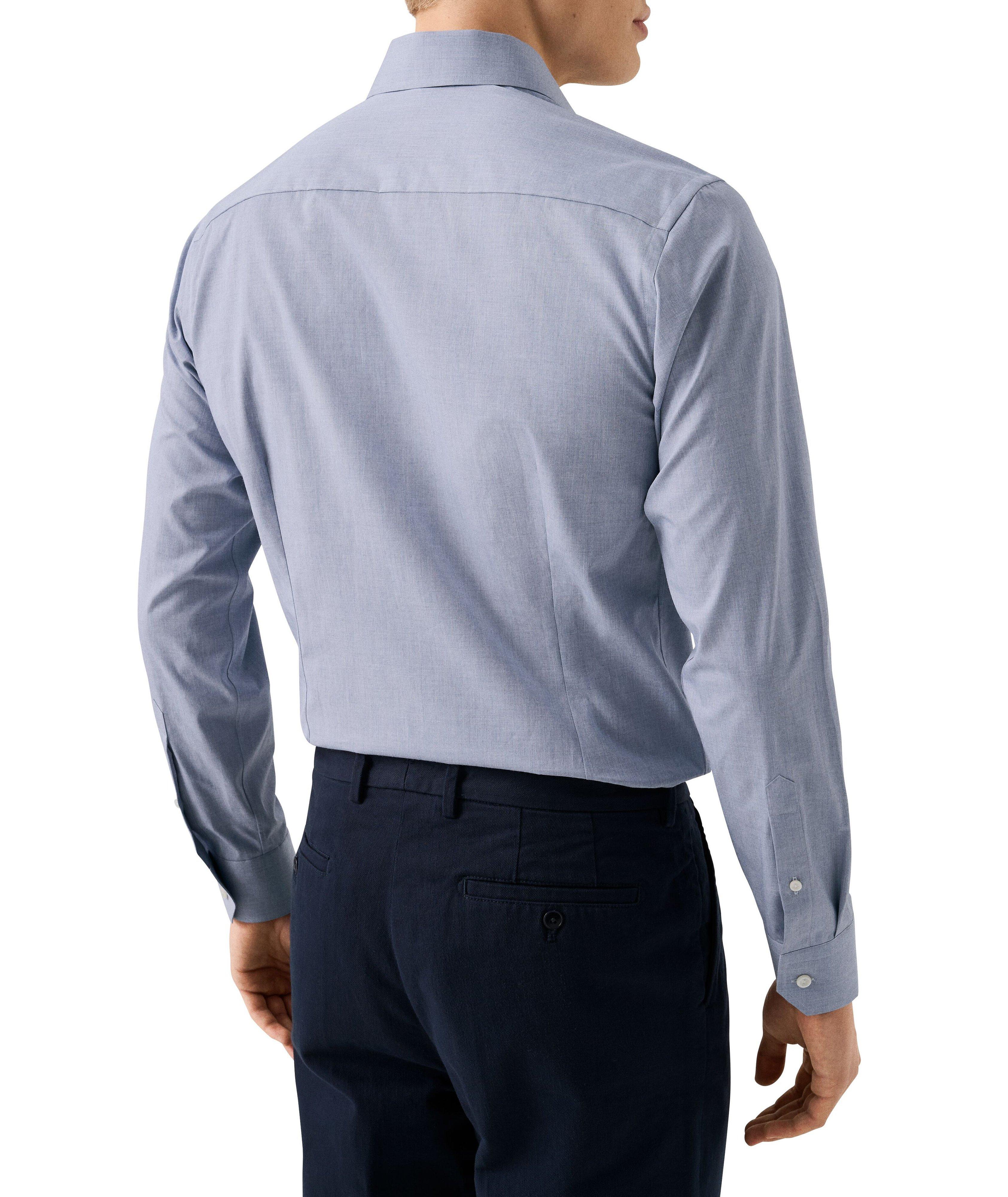 Slim-Fit Mélange Twill Dress Shirt image 3