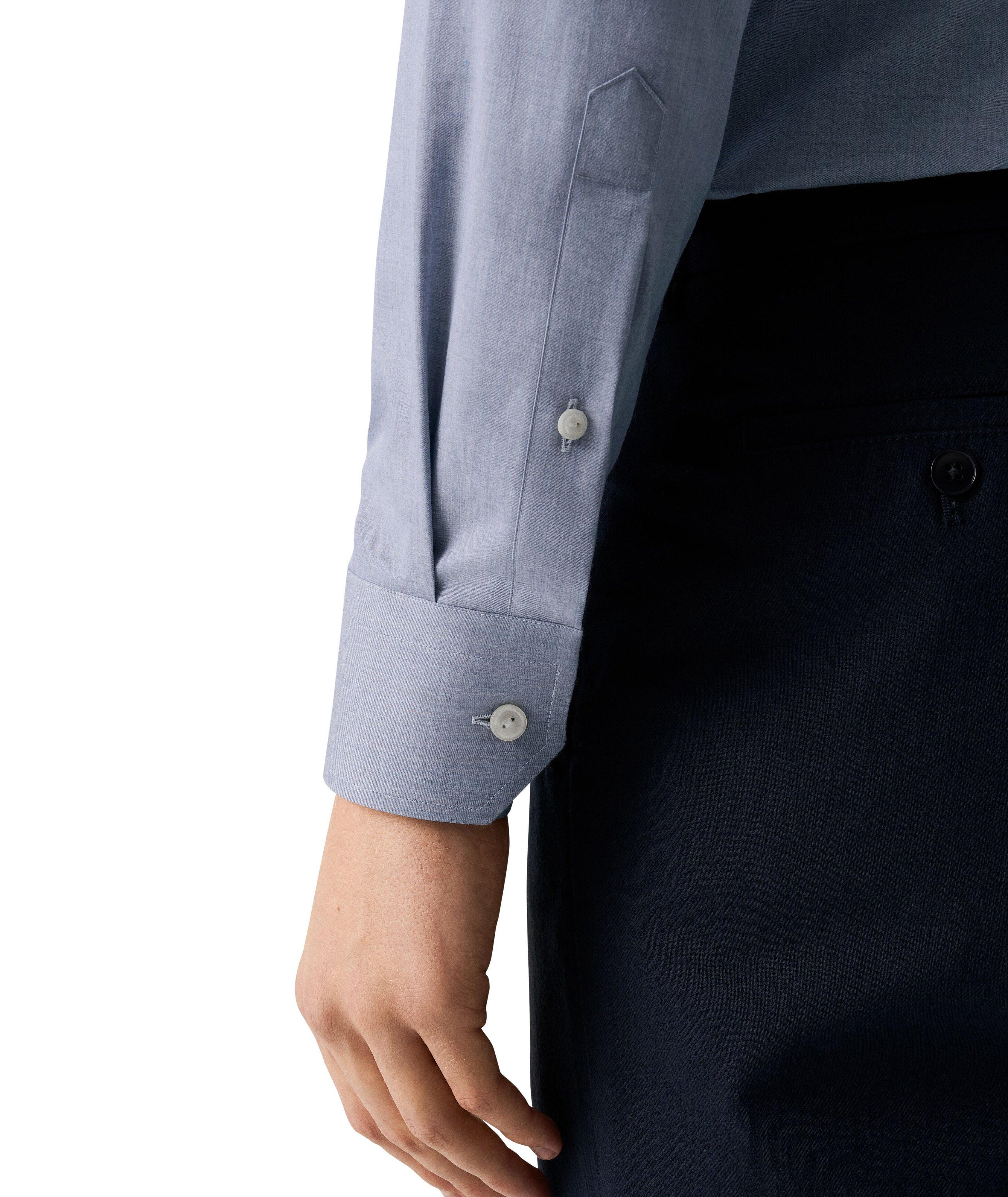 Slim-Fit Mélange Twill Dress Shirt image 5