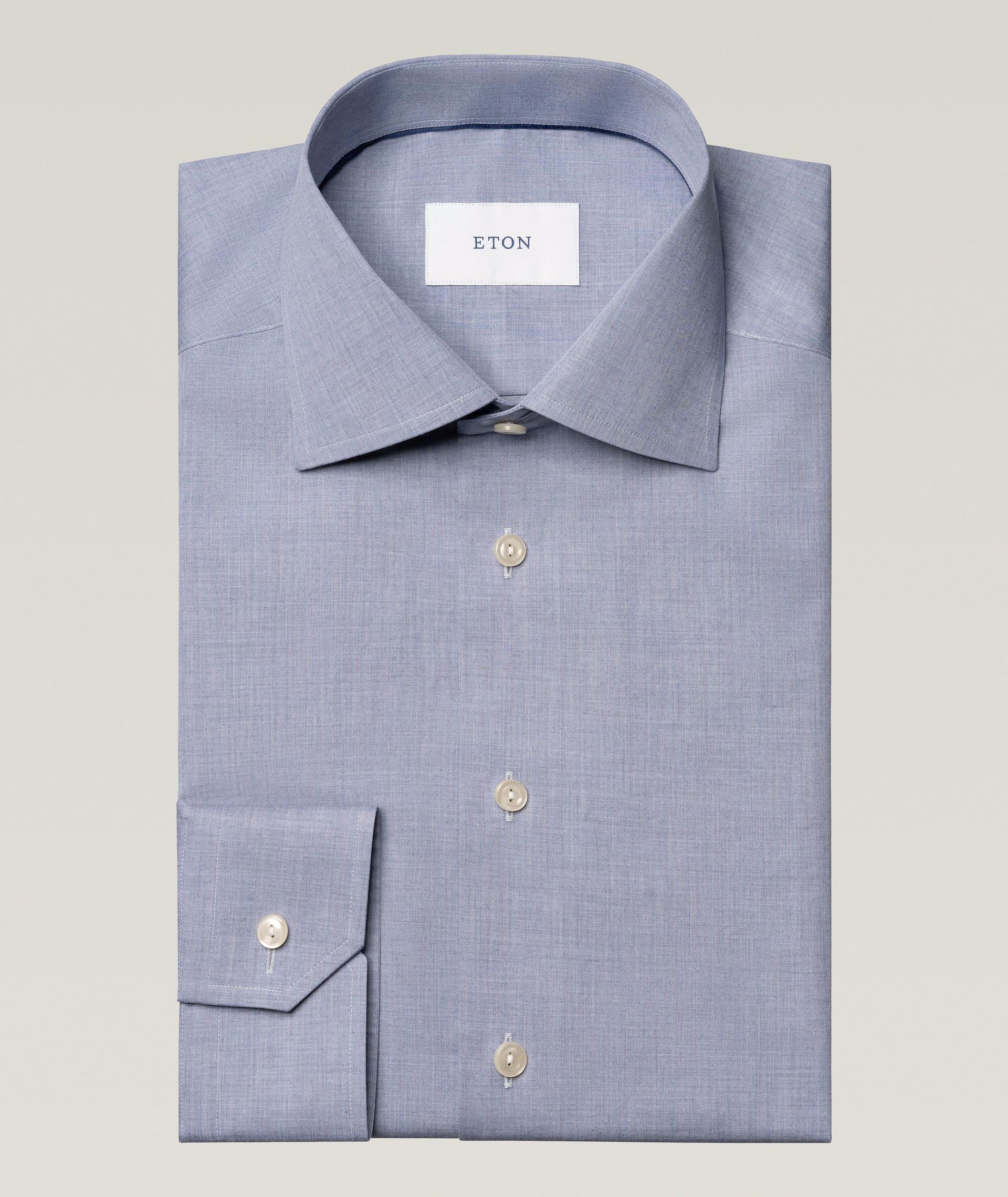 Slim-Fit Mélange Twill Dress Shirt image 0