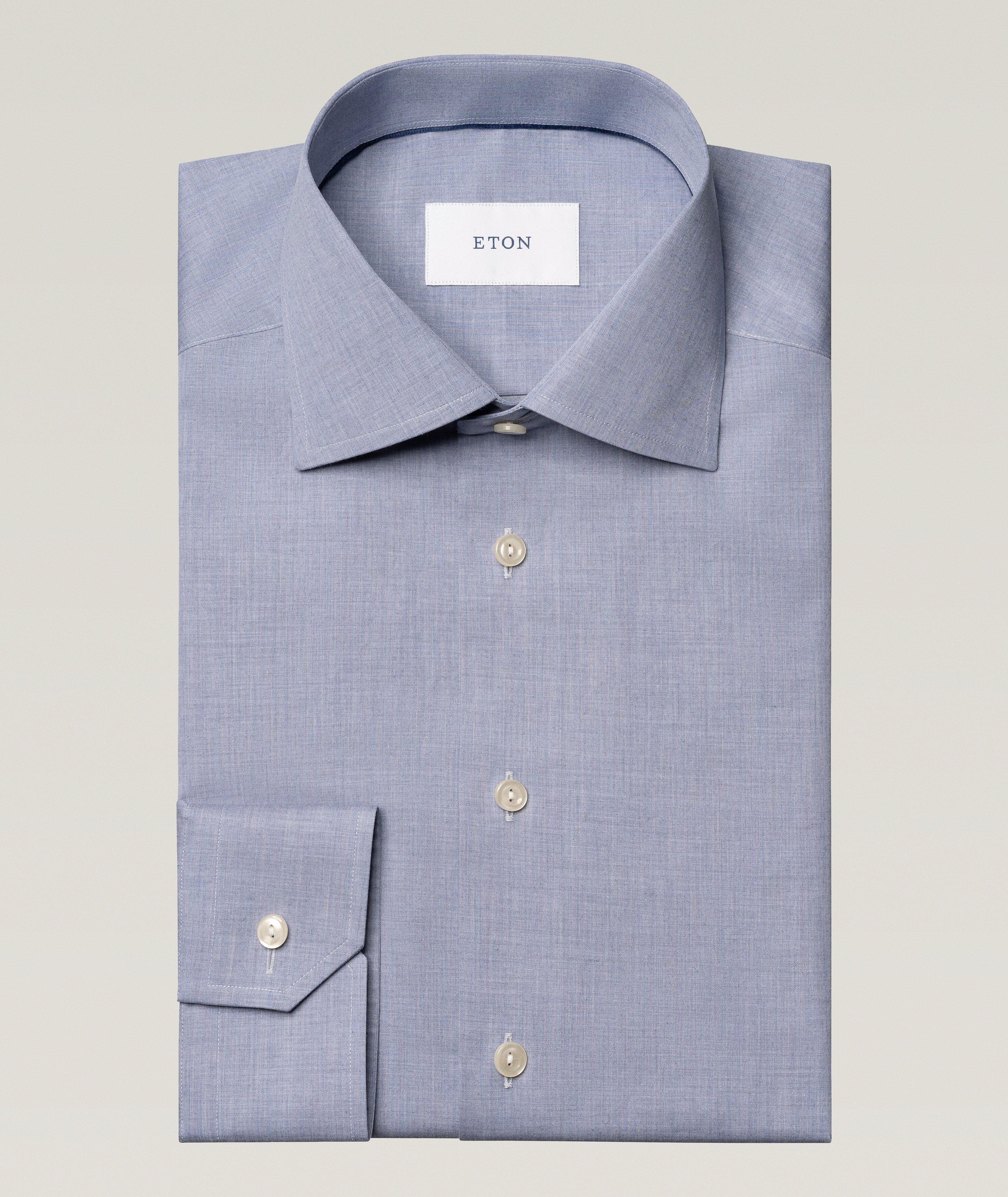 Slim-Fit Mélange Twill Dress Shirt image 0