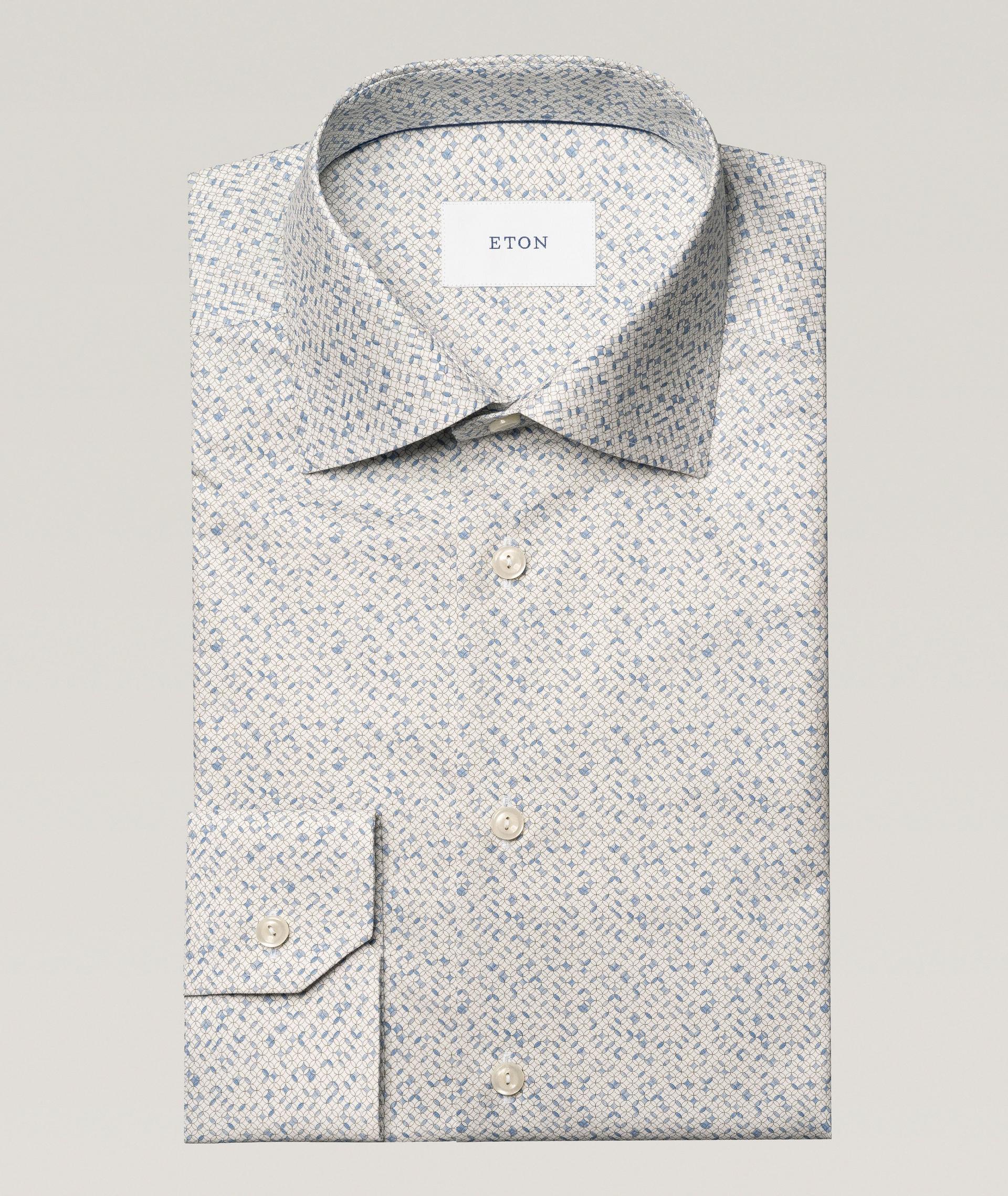 Contemporary-Fit Geometric Twill Dress Shirt image 0