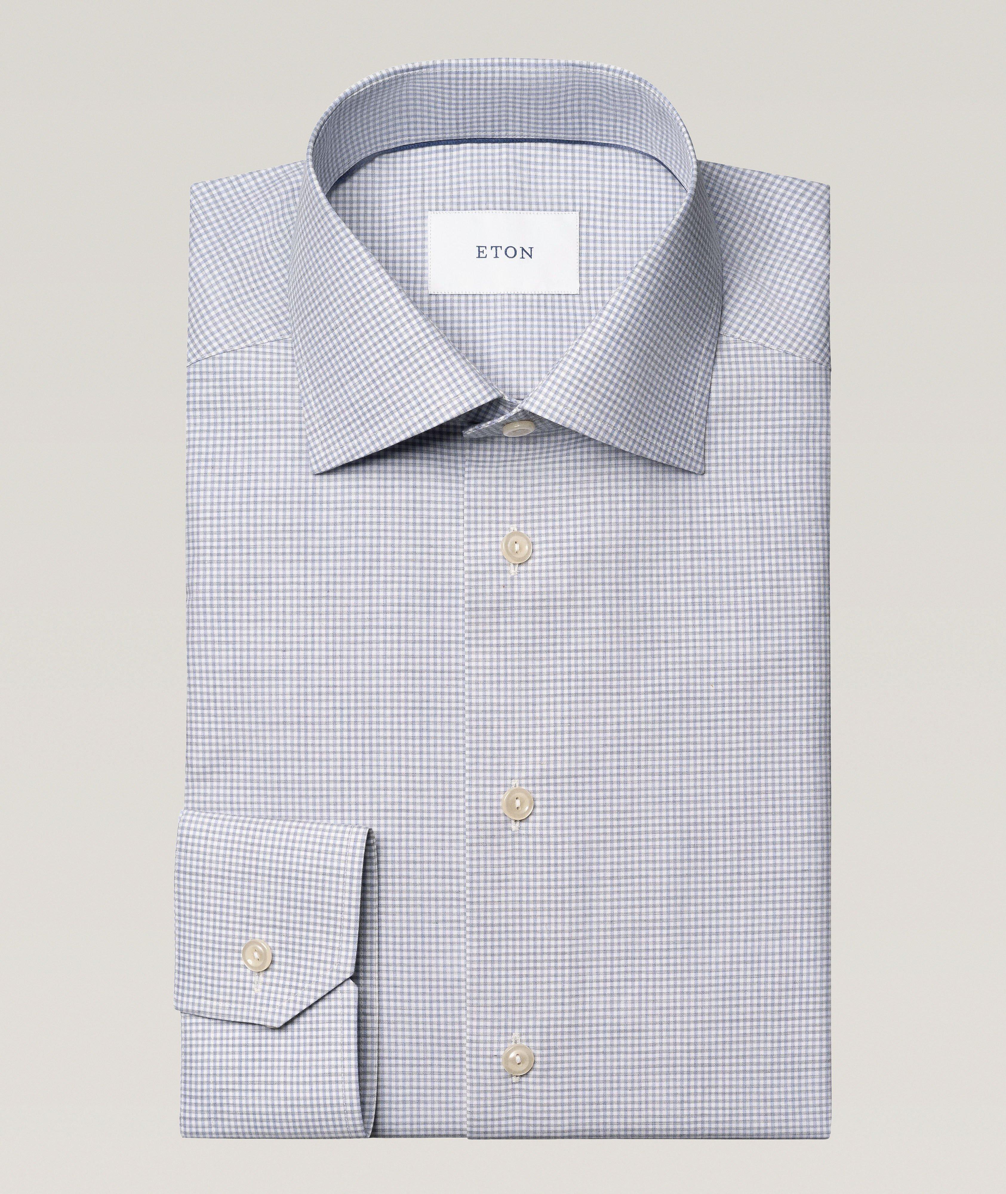 Chemise habillée à motif quadrillé de coupe contemporaine image 0