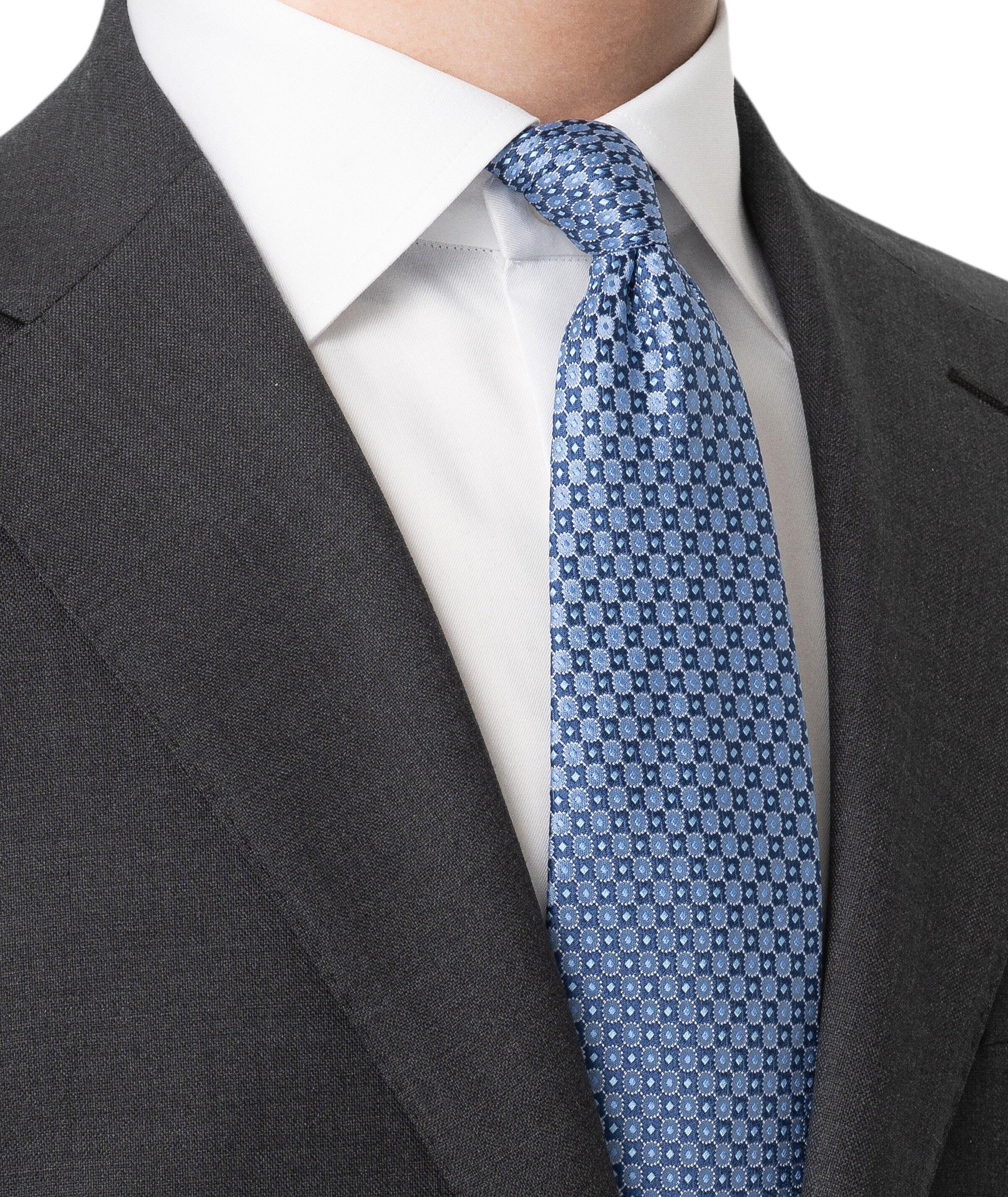 Geometric Woven Silk Tie image 2