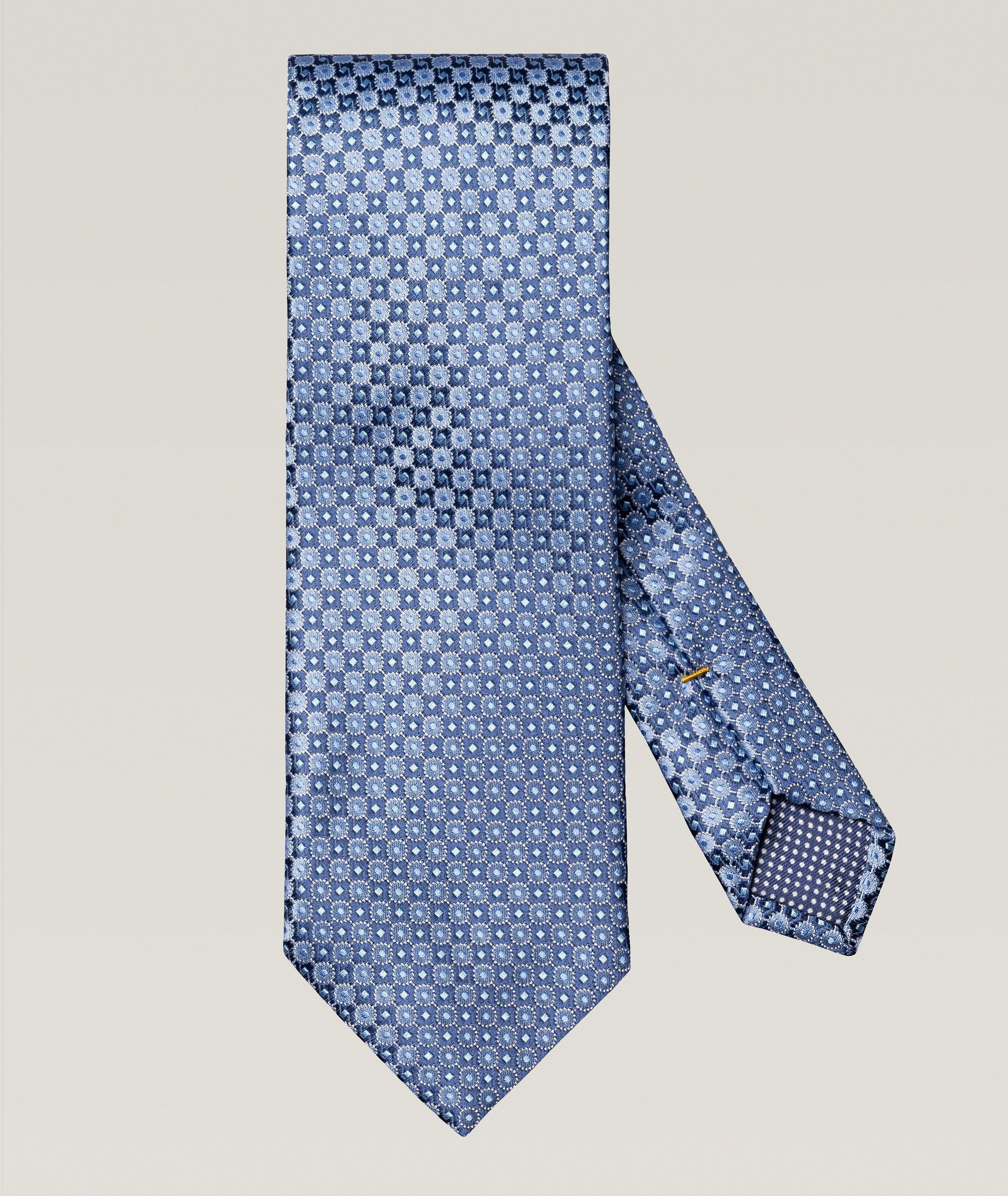 Geometric Woven Silk Tie image 0