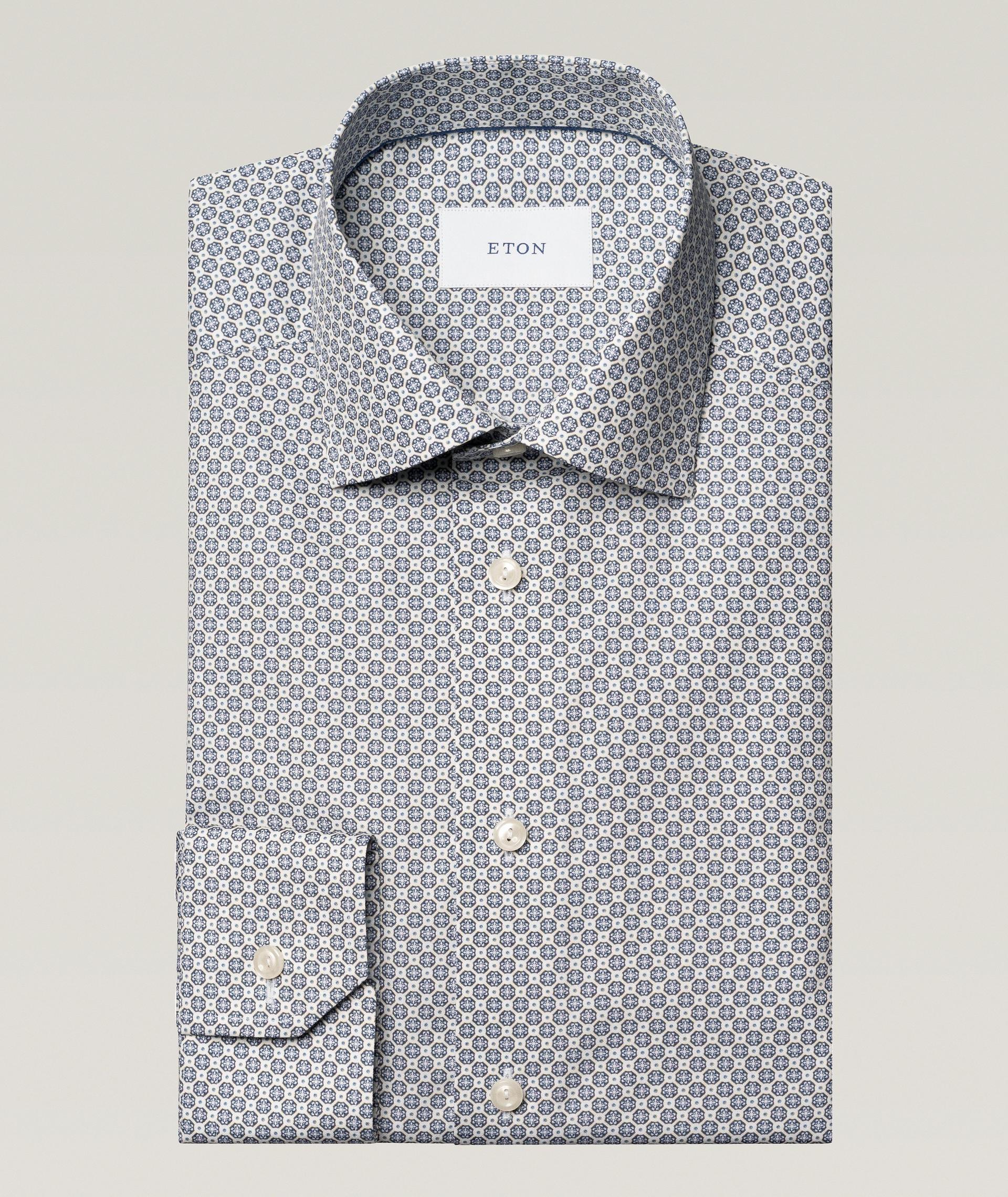 Chemise habillée en twill à motif de coupe amincie image 0