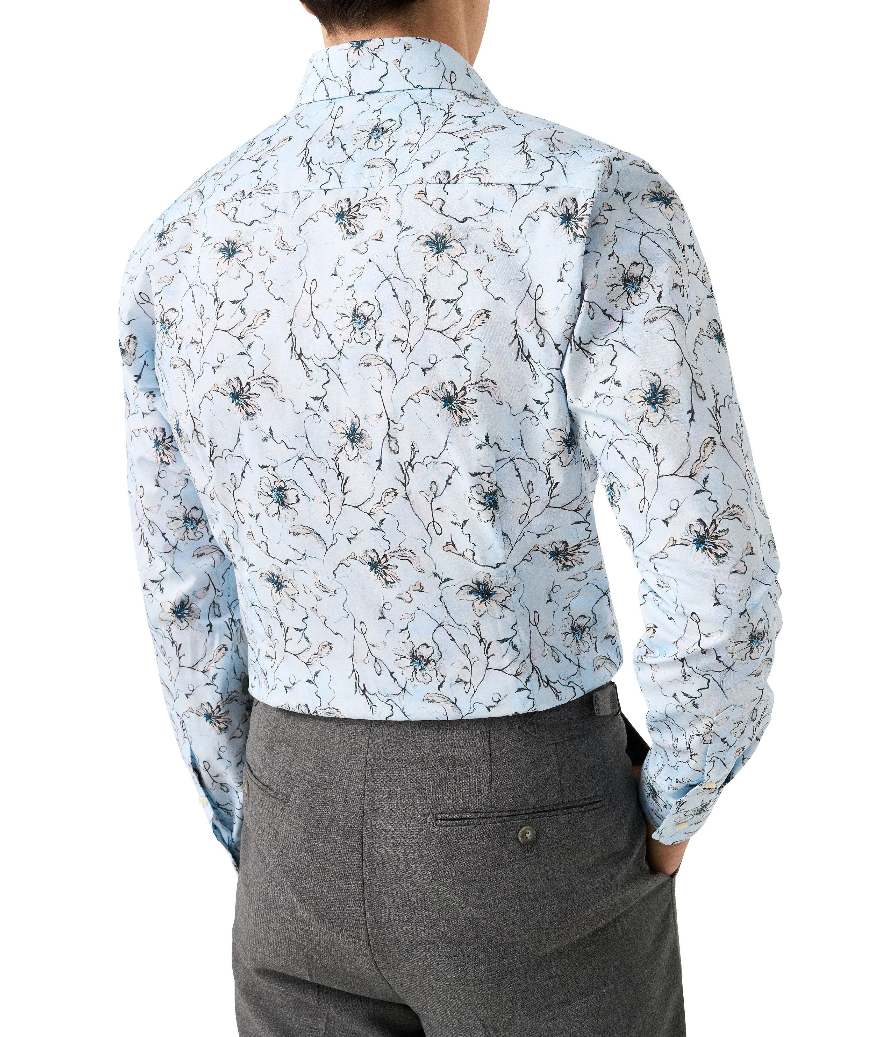 Chemise habillée en twill à motif floral de coupe amincie image 3
