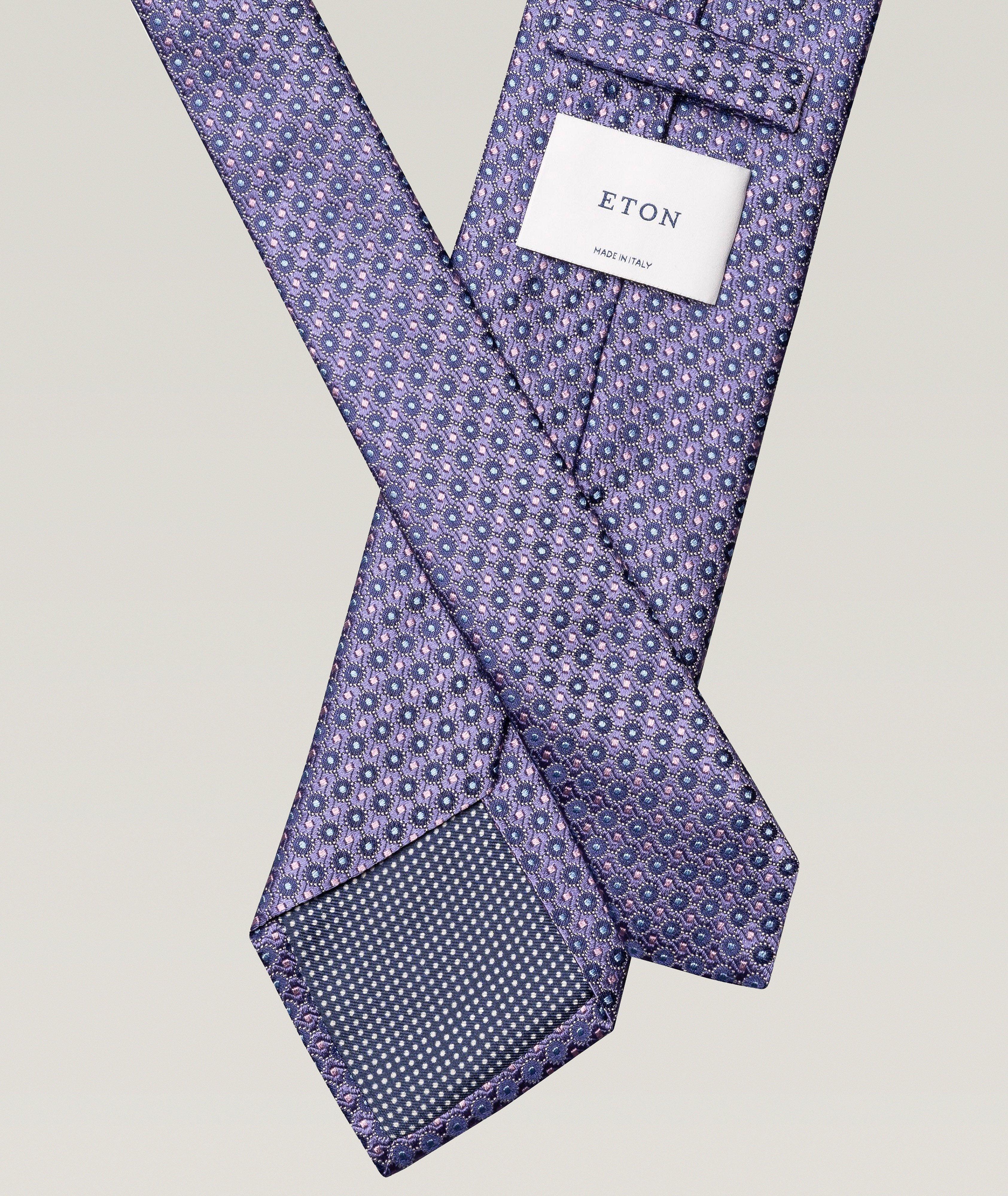 Geometric Woven Silk Tie image 1
