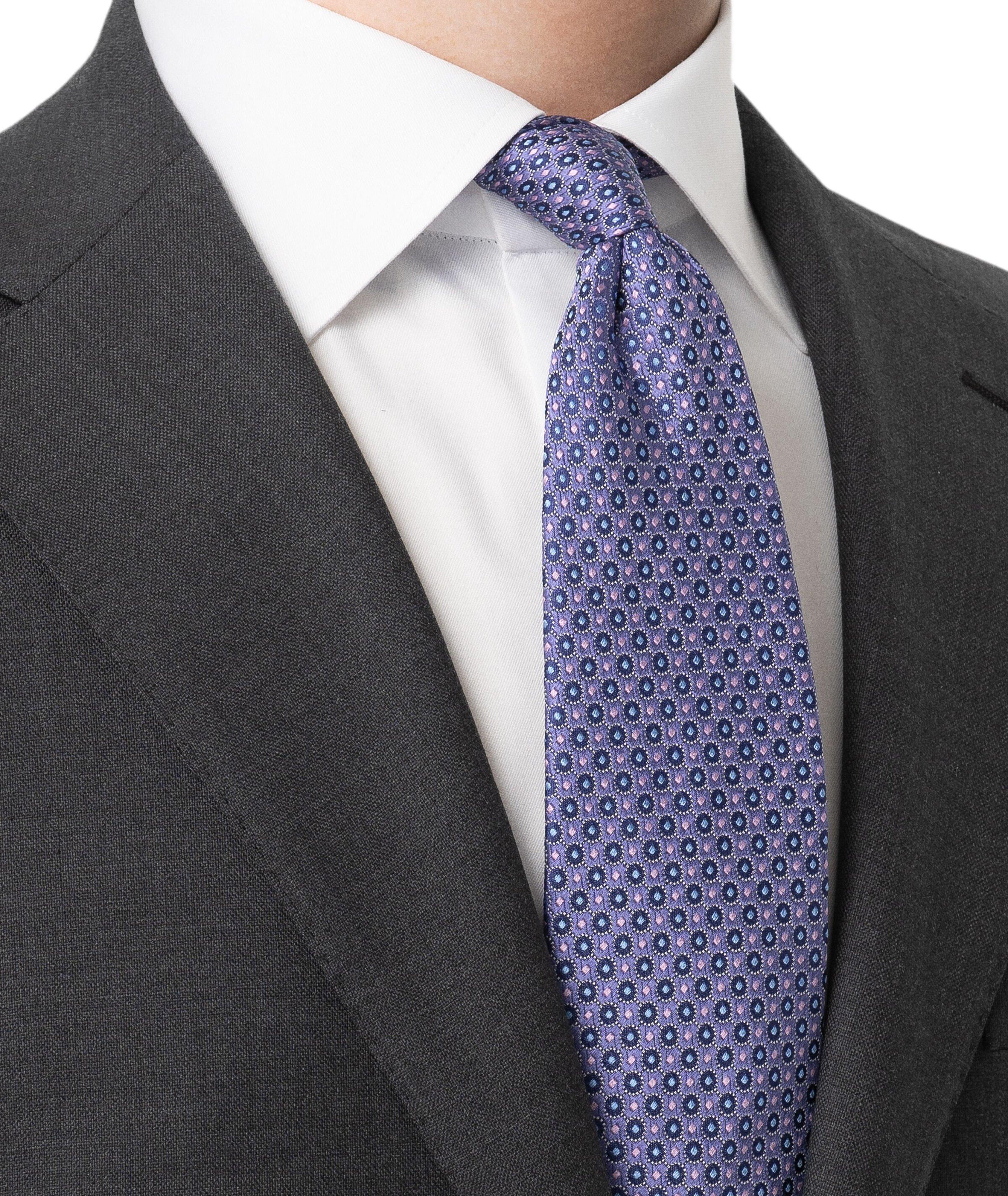 Geometric Woven Silk Tie image 2