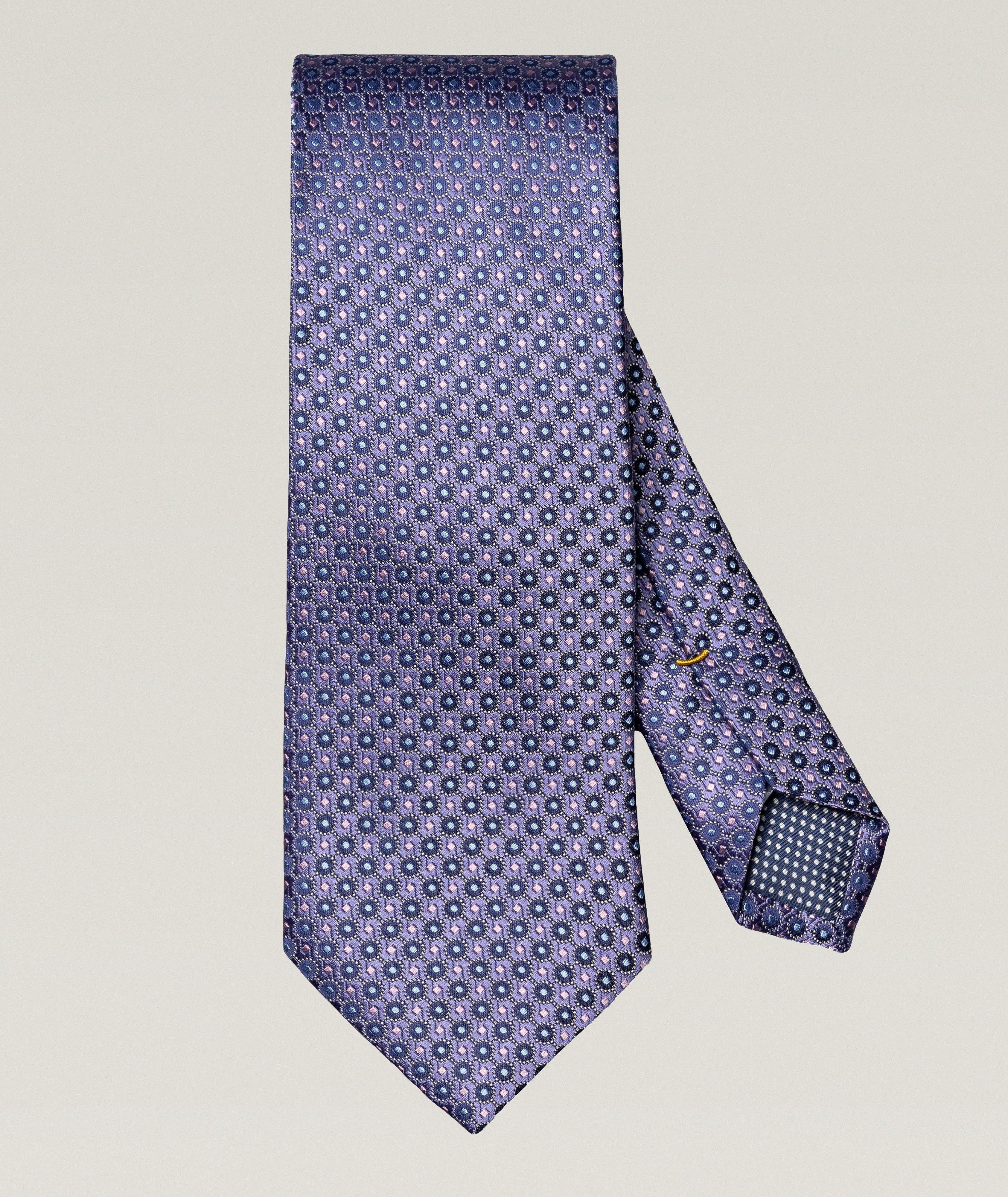 Geometric Woven Silk Tie image 0