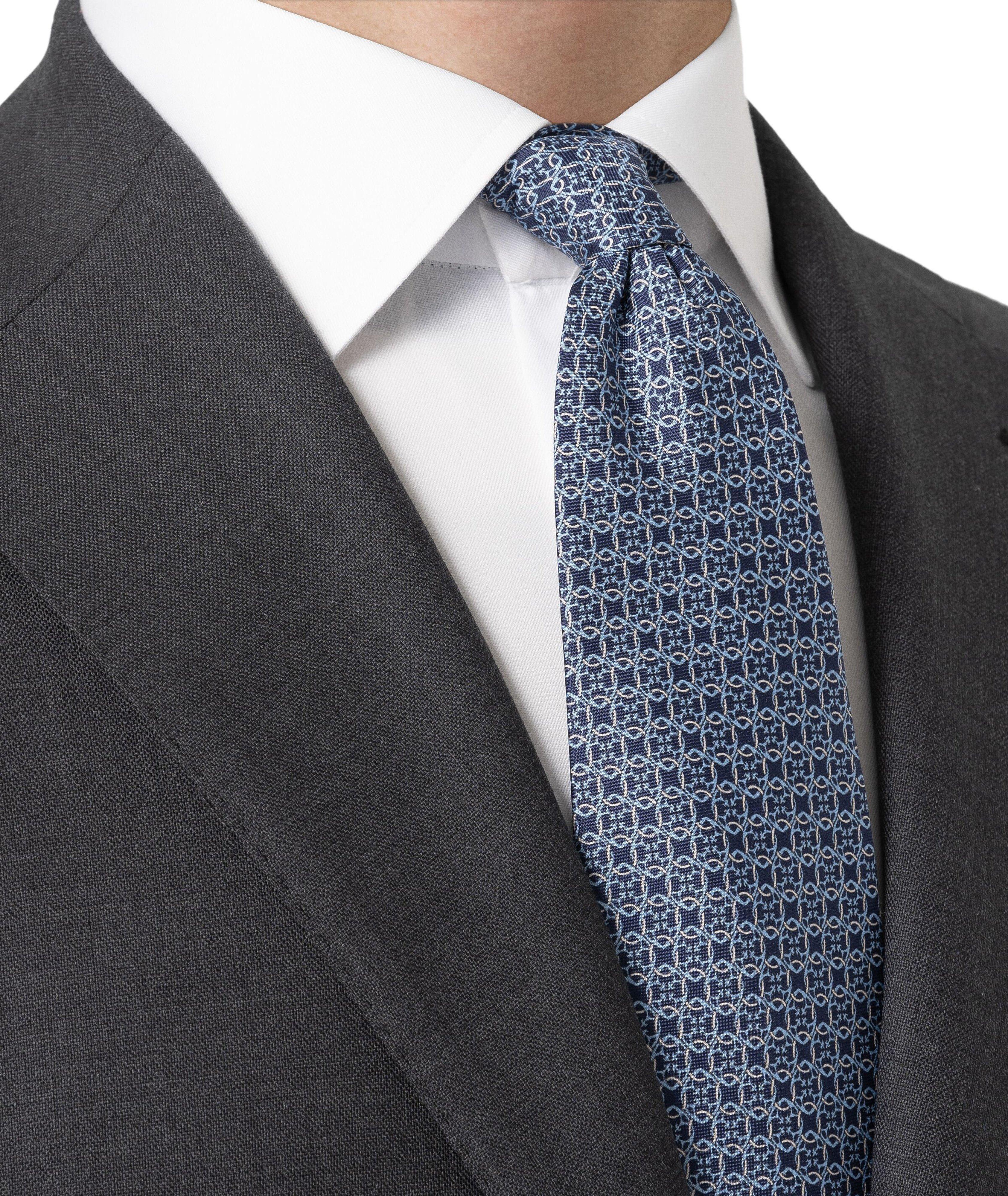Geometric Woven Silk Tie image 1