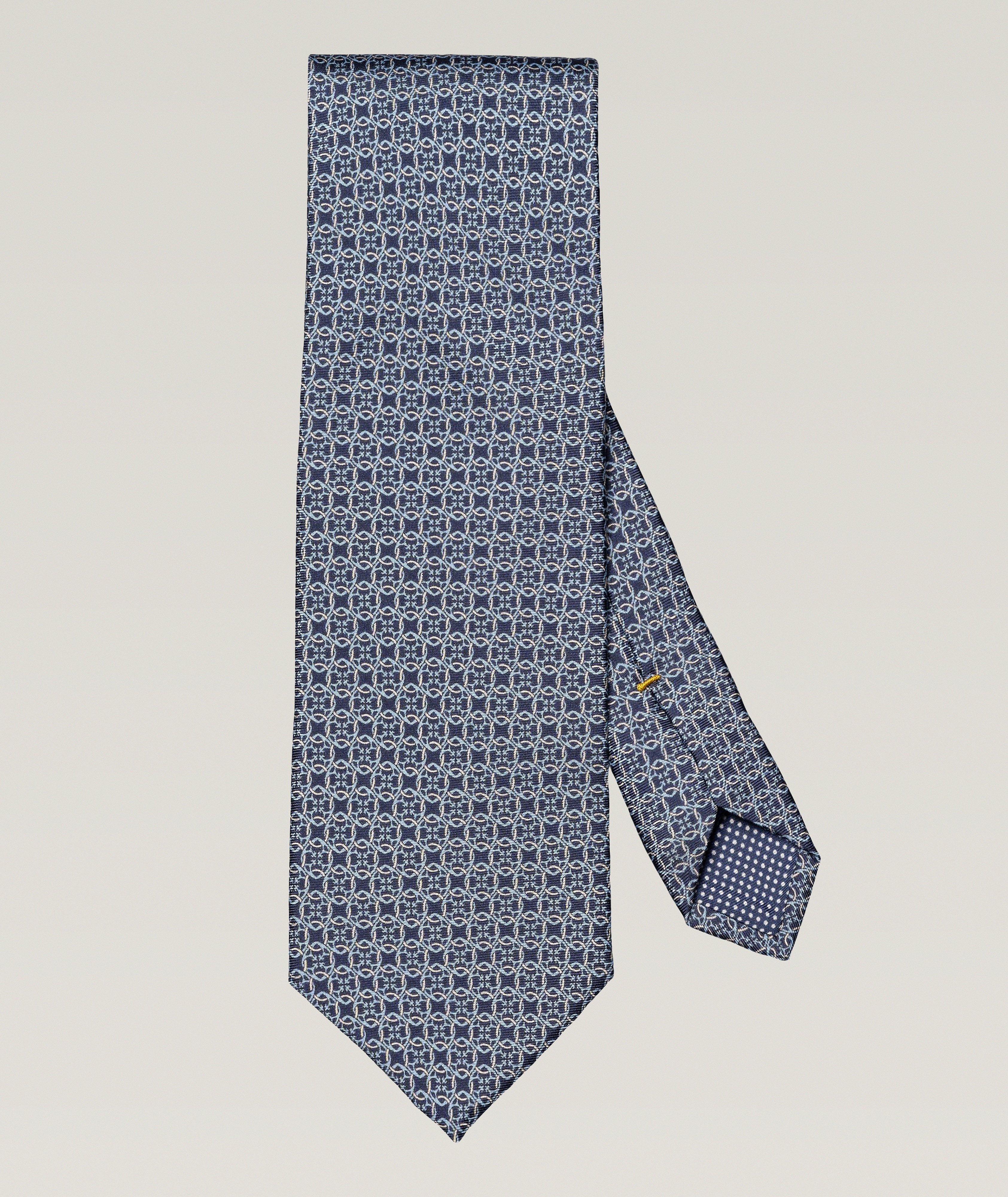 Geometric Woven Silk Tie image 0