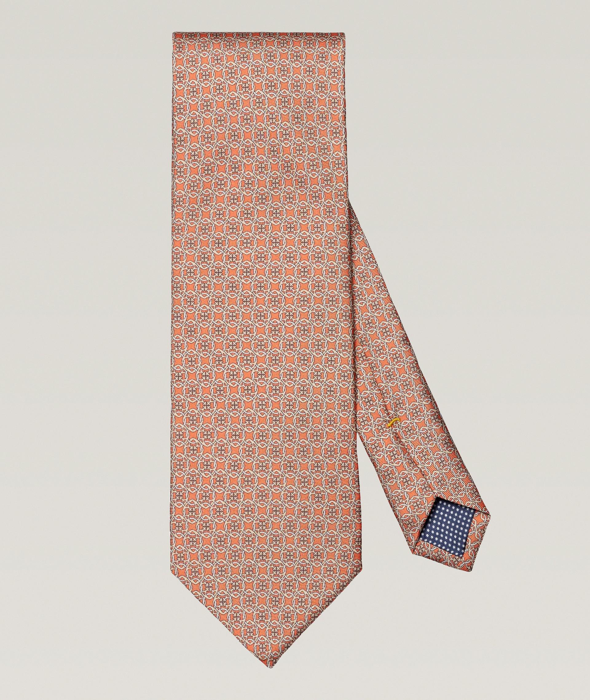 Geometric Woven Silk Tie image 0
