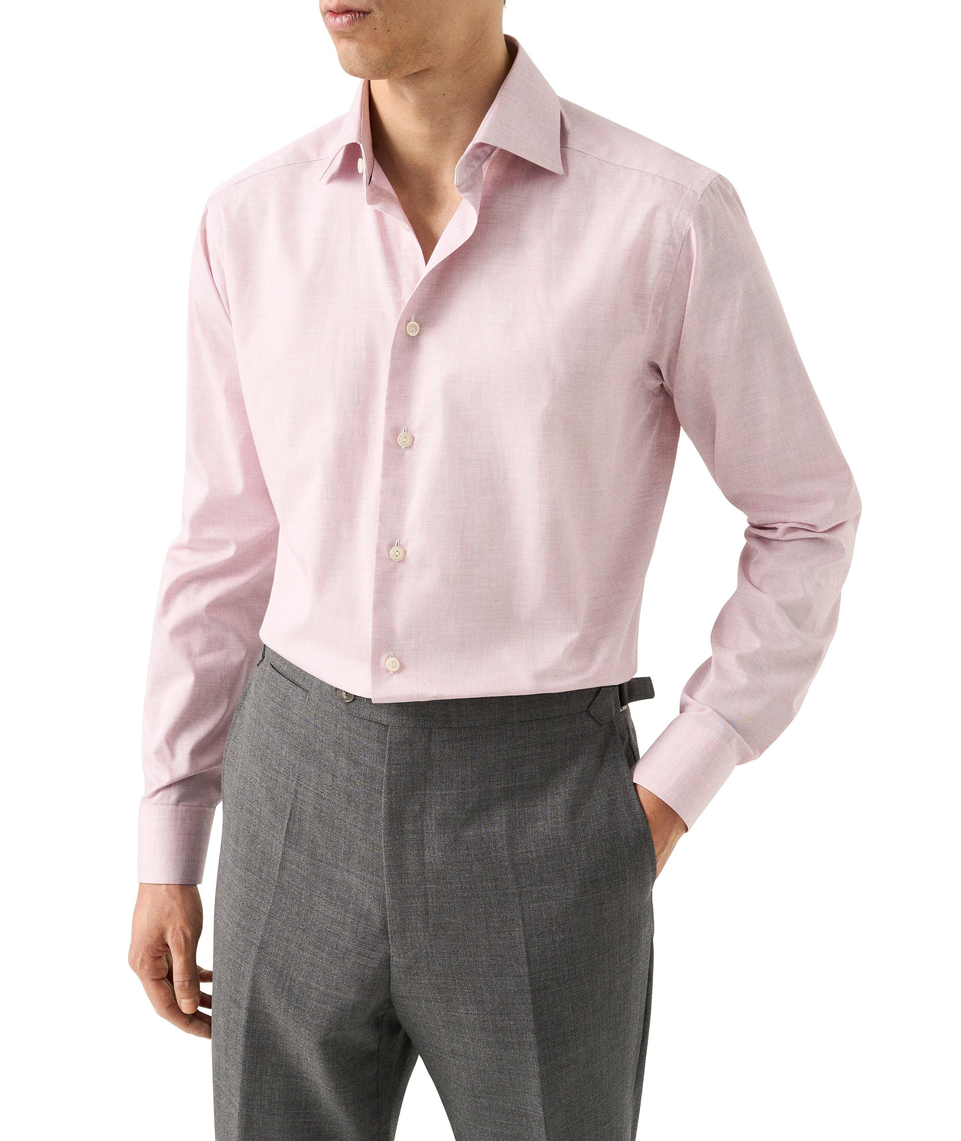 Slim-Fit Mélange Fine Twill Dress Shirt image 1