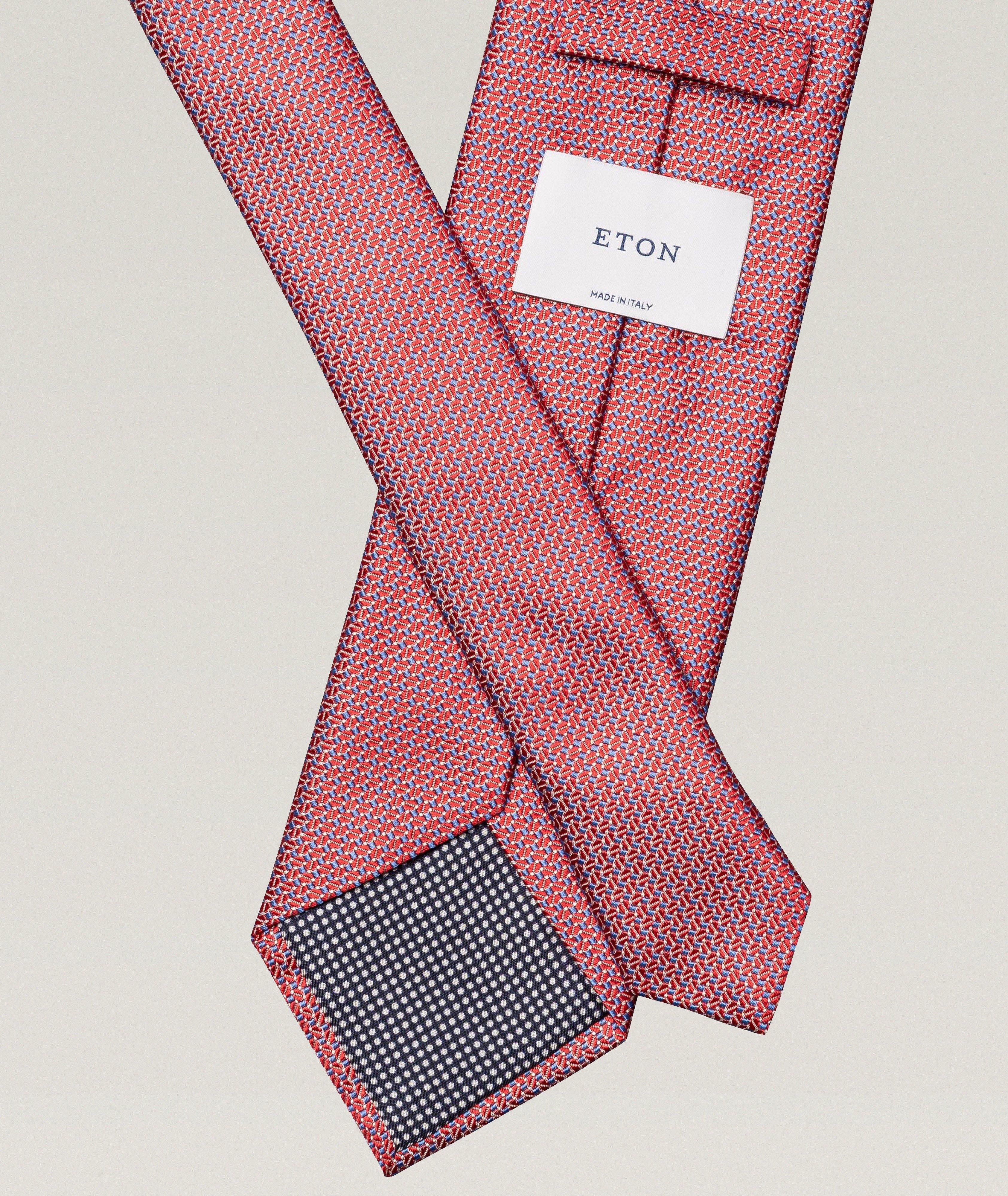 Geometric Woven Silk Tie image 1