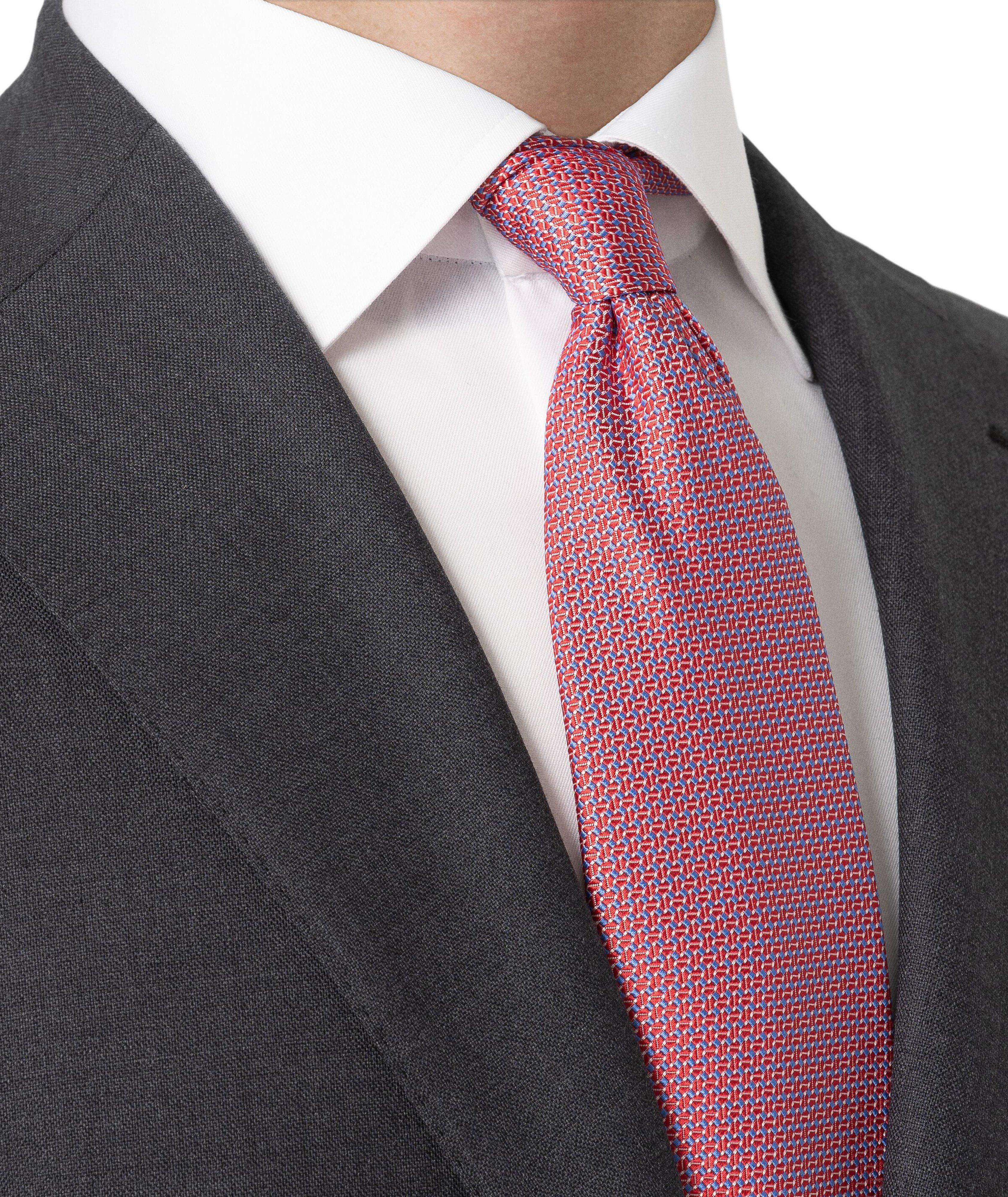 Geometric Woven Silk Tie image 2