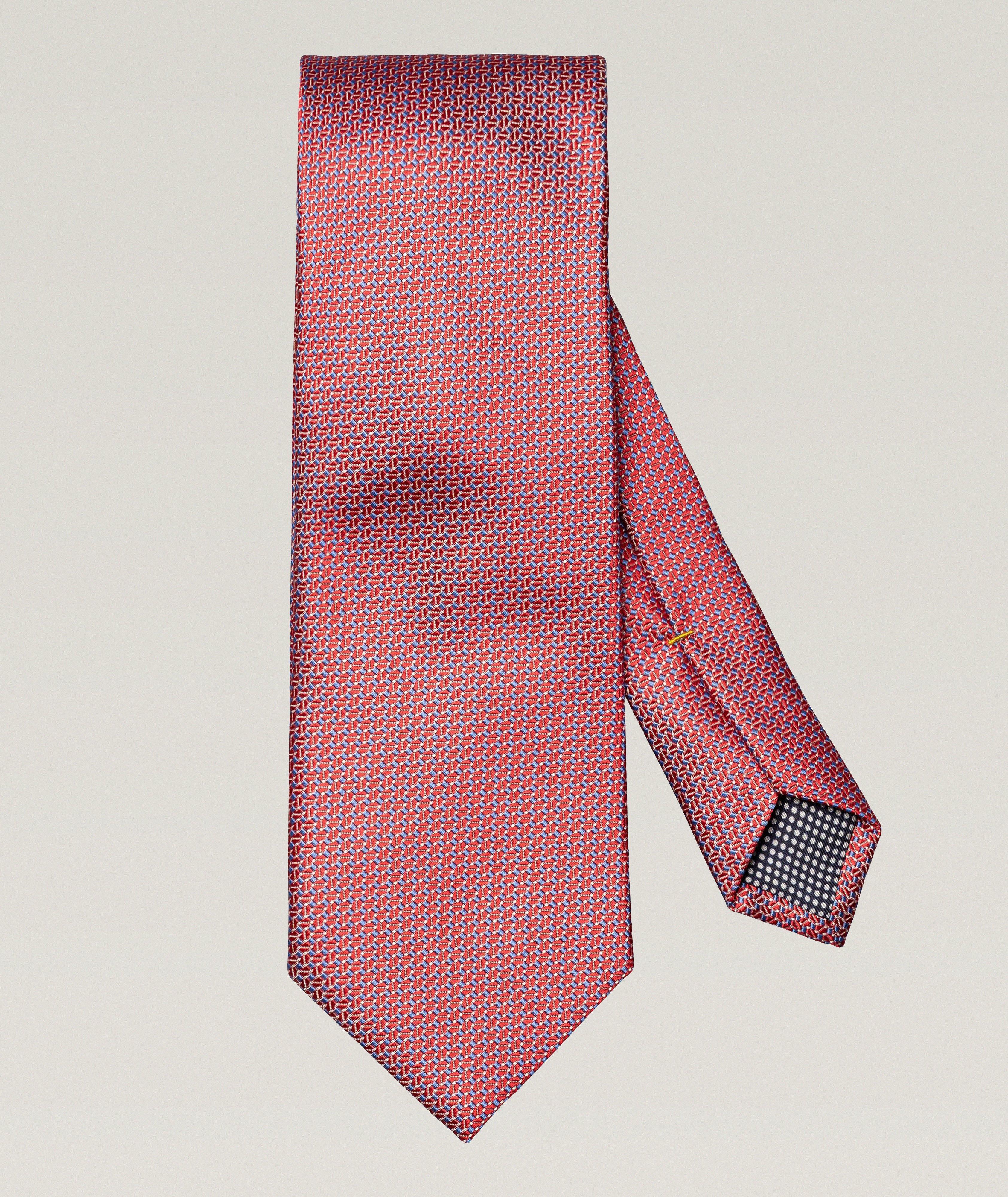 Geometric Woven Silk Tie image 0