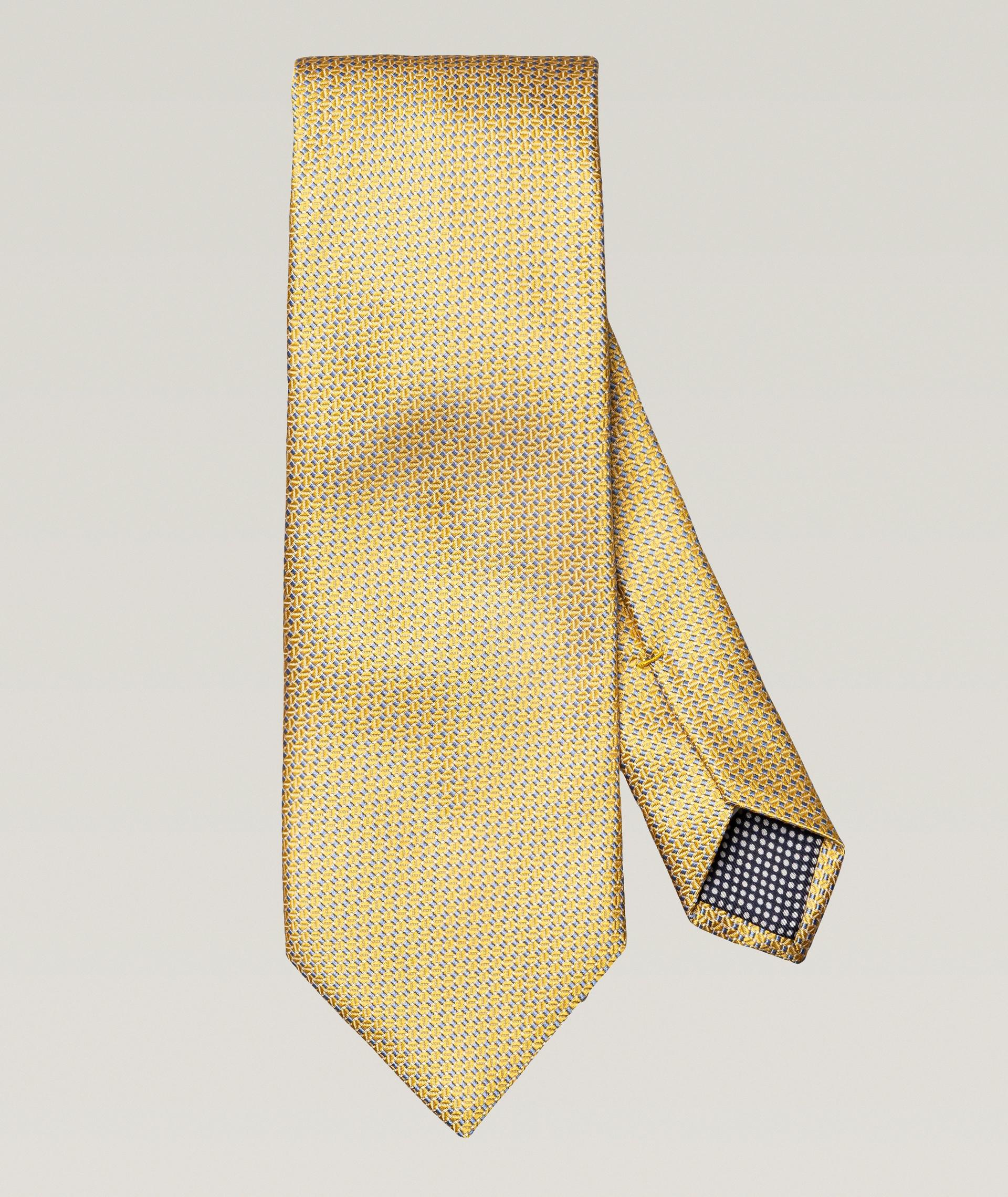 Geometric Woven Silk Tie image 0