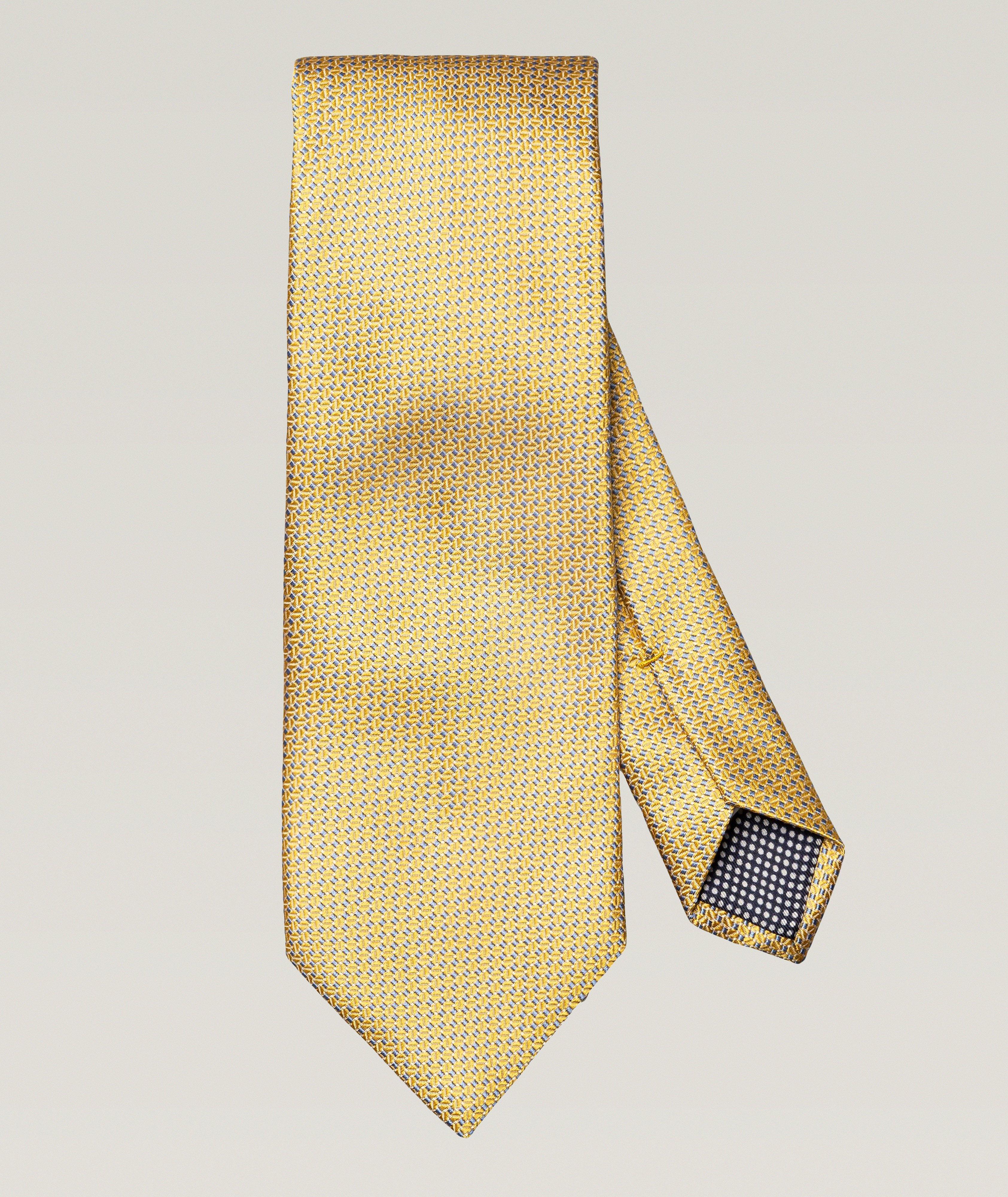 Geometric Woven Silk Tie image 0