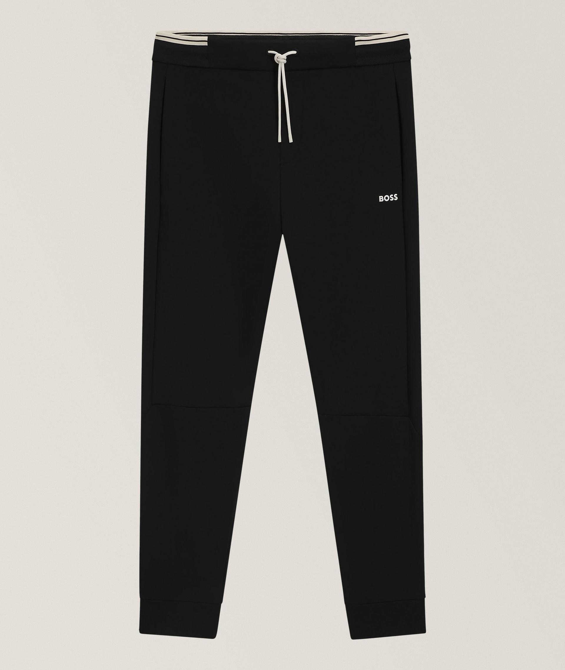 Pantalon sport en mélange de coton à détails contrastants image 0