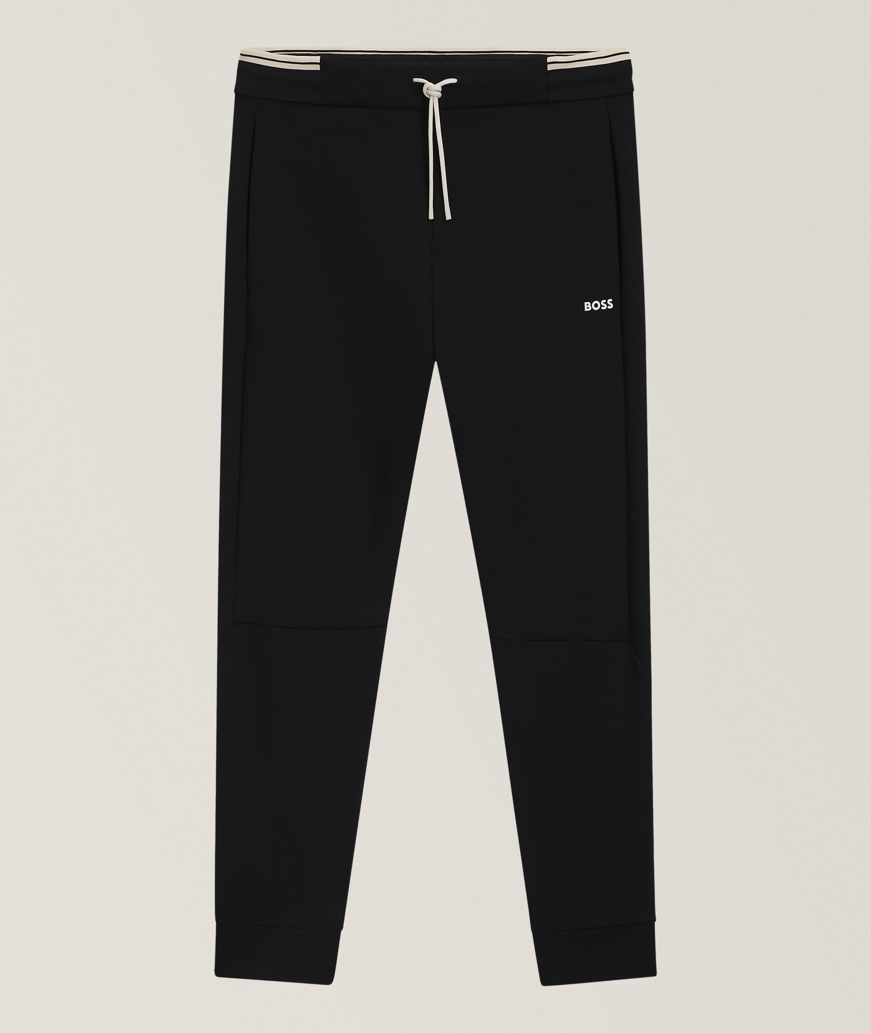 Pantalon sport en mélange de coton à détails contrastants image 0