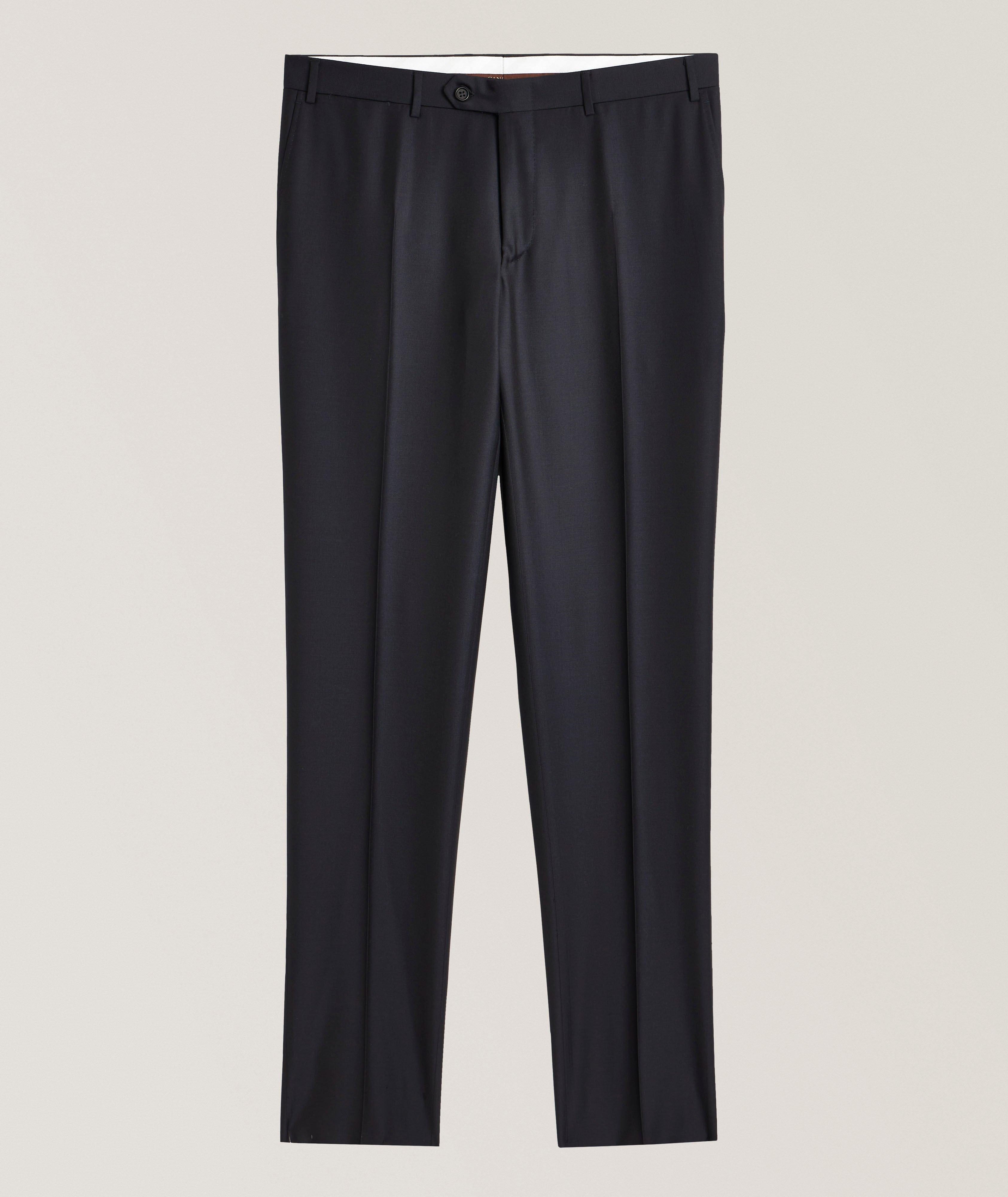 Pantalon habillé en laine de coupe contemporaine image 0