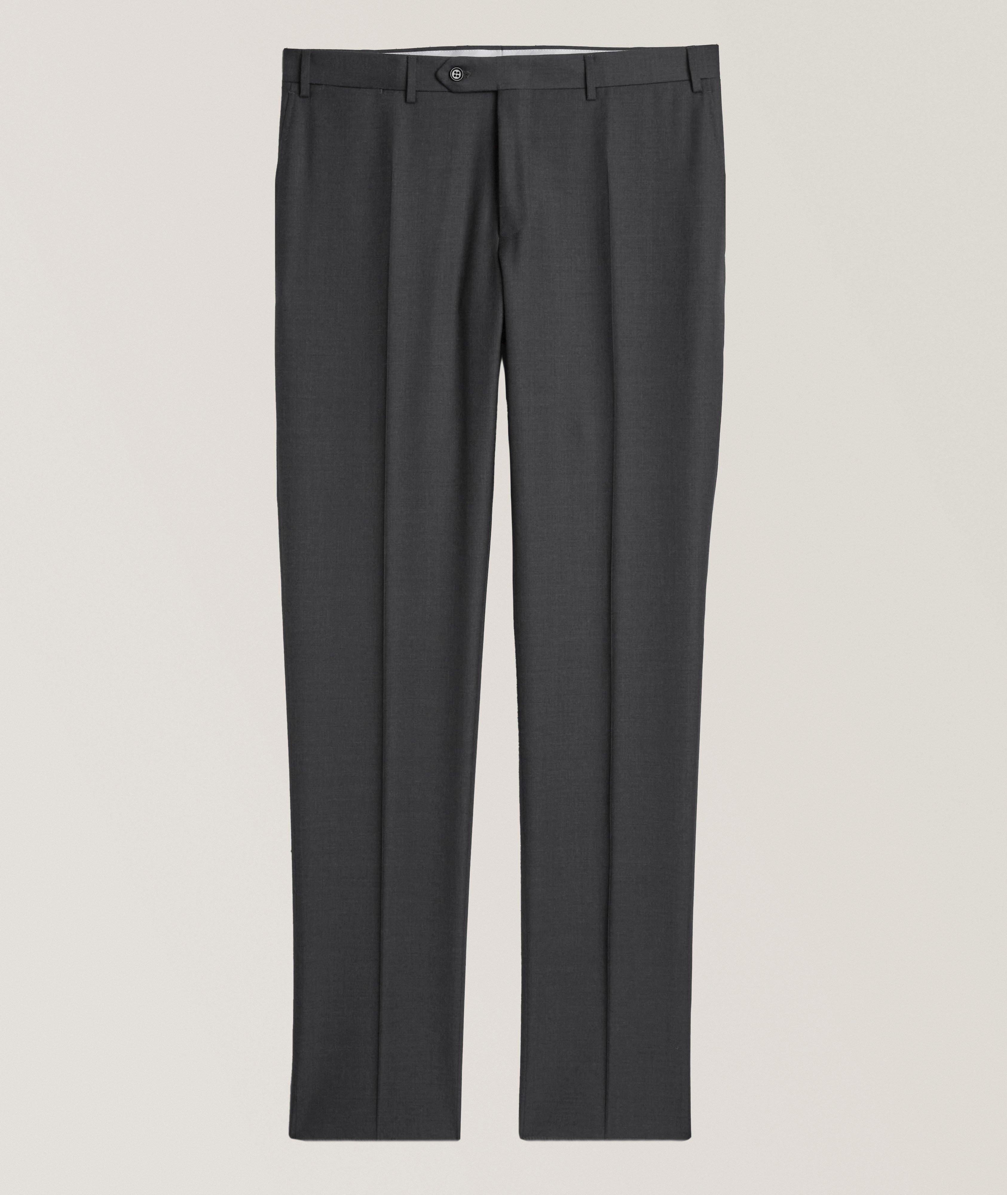 Canali Pantalon habillé en laine de coupe contemporaine