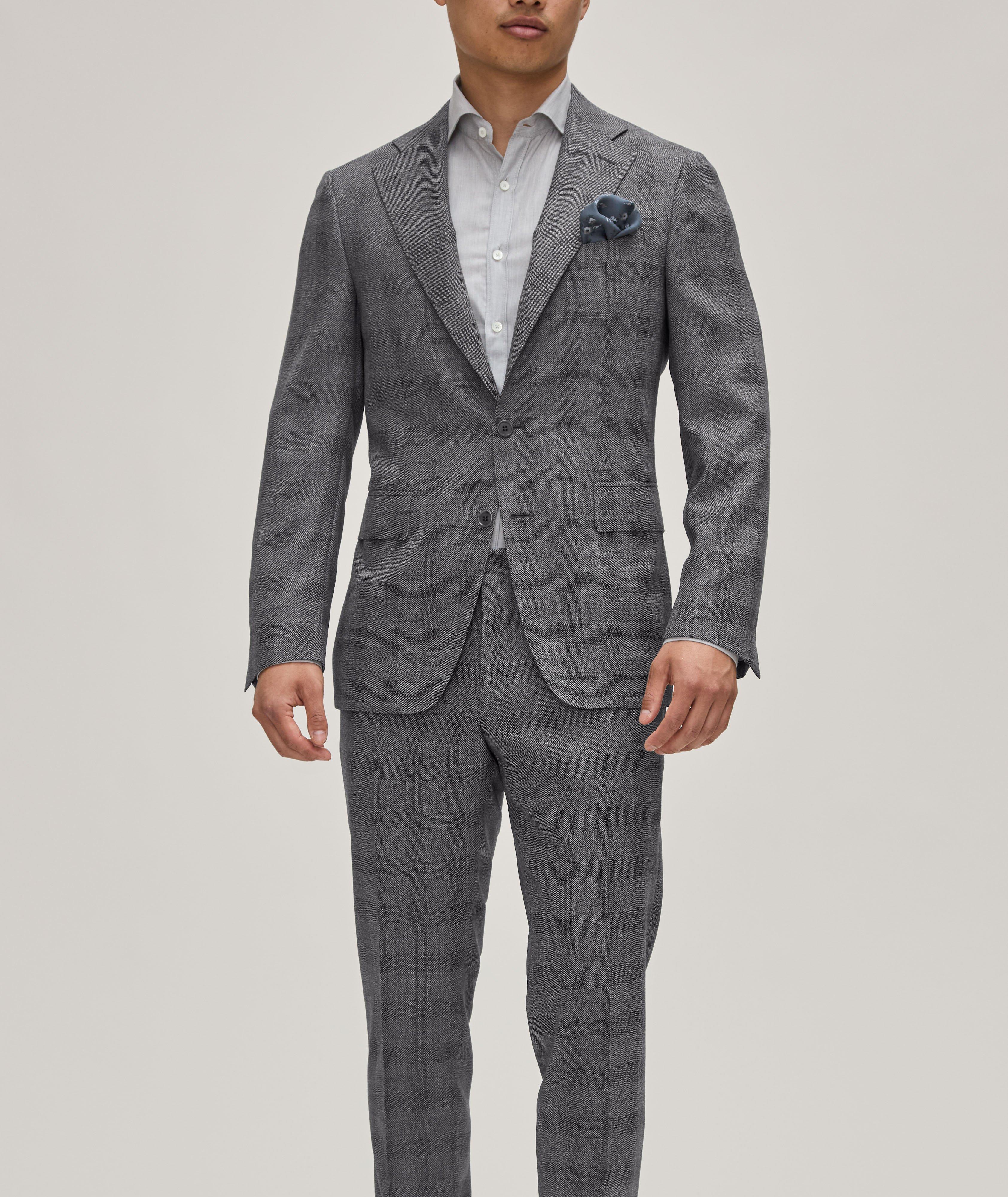 Capri Textured Windowpane Wool Suit  image 1