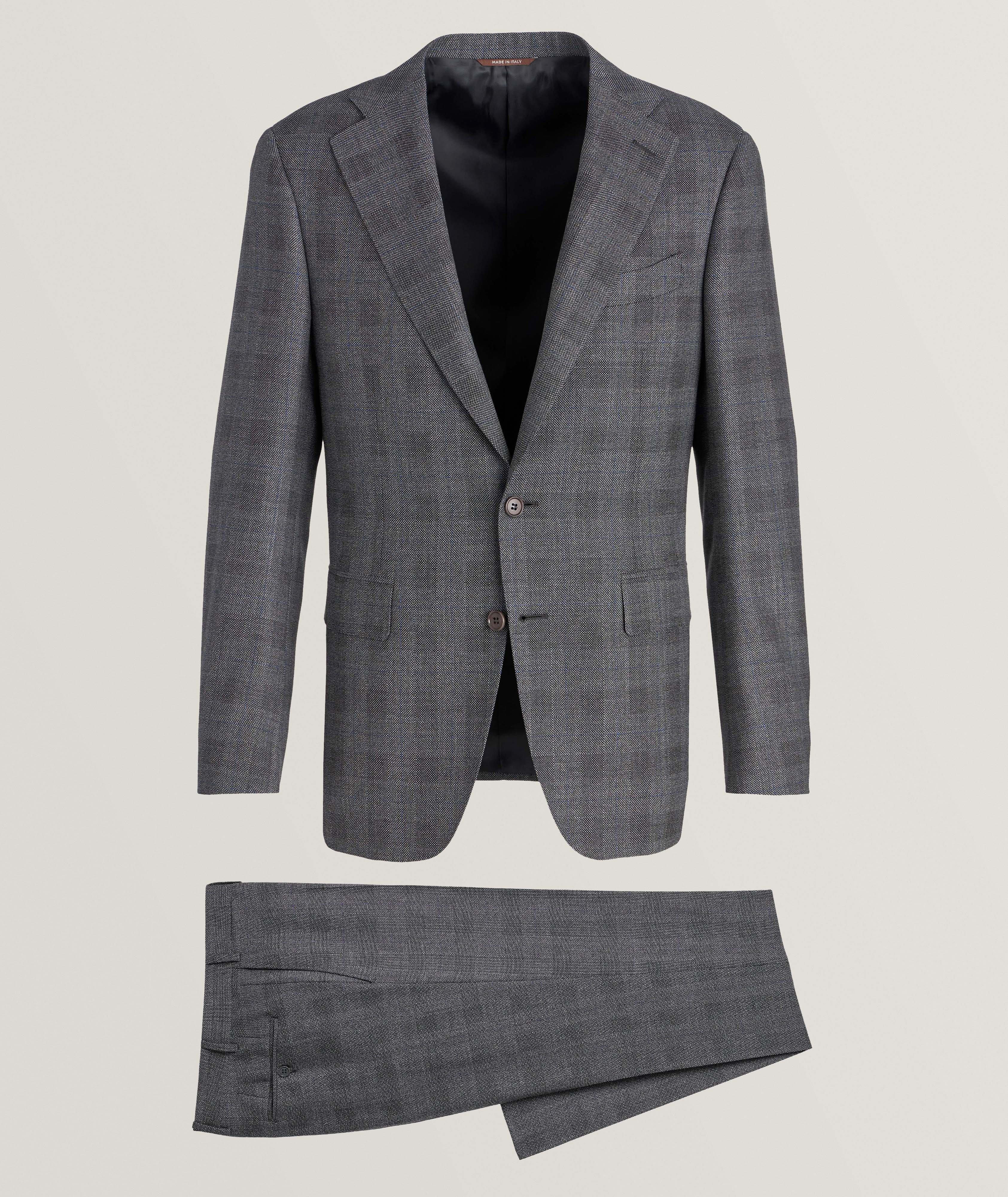 Capri Textured Windowpane Wool Suit  image 0