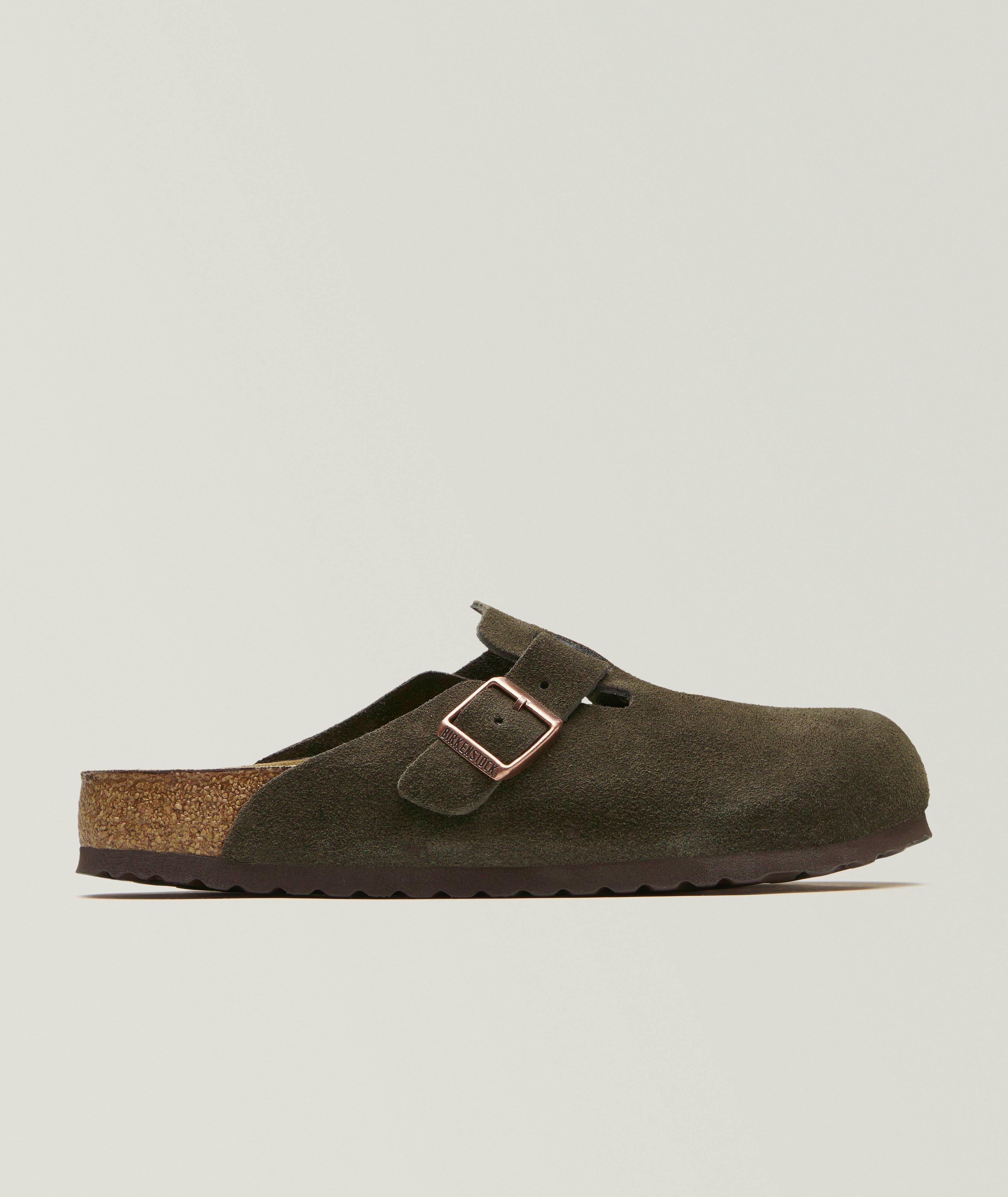 Birkenstock Boston Soft Footbed Suede Leather Mules